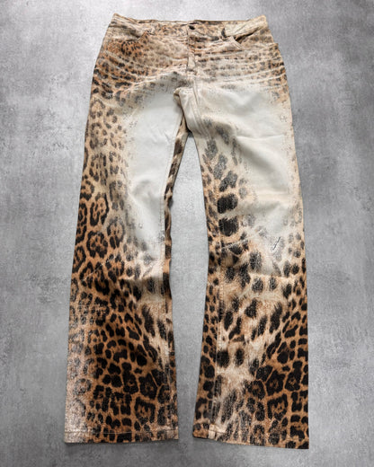 AW2002/03 Roberto Cavalli Jaguar White Faded Pants (S)