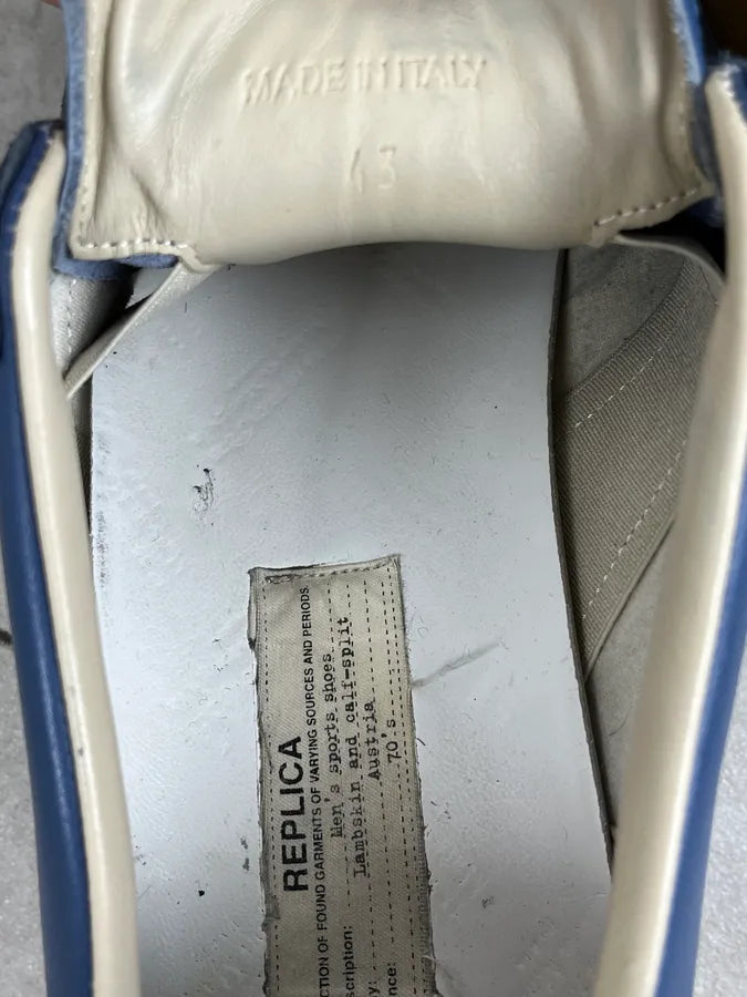 Maison Margiela Replica Blue Suede Leather Sneakers wxBliGe 6