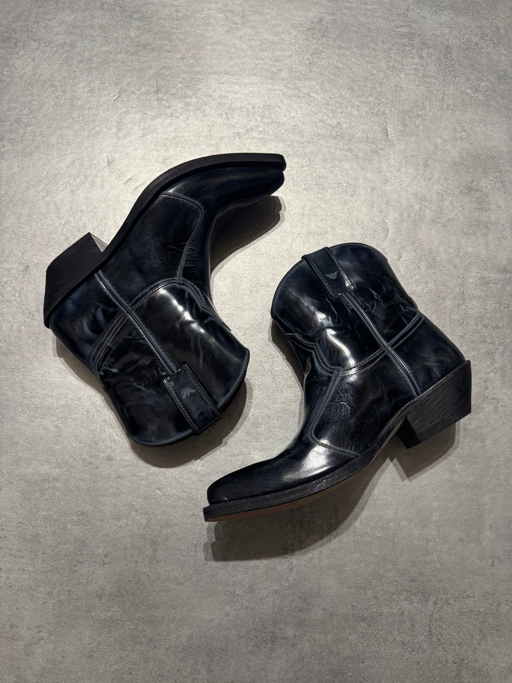 AW2012 Emporio Armani Aged Navy Boots