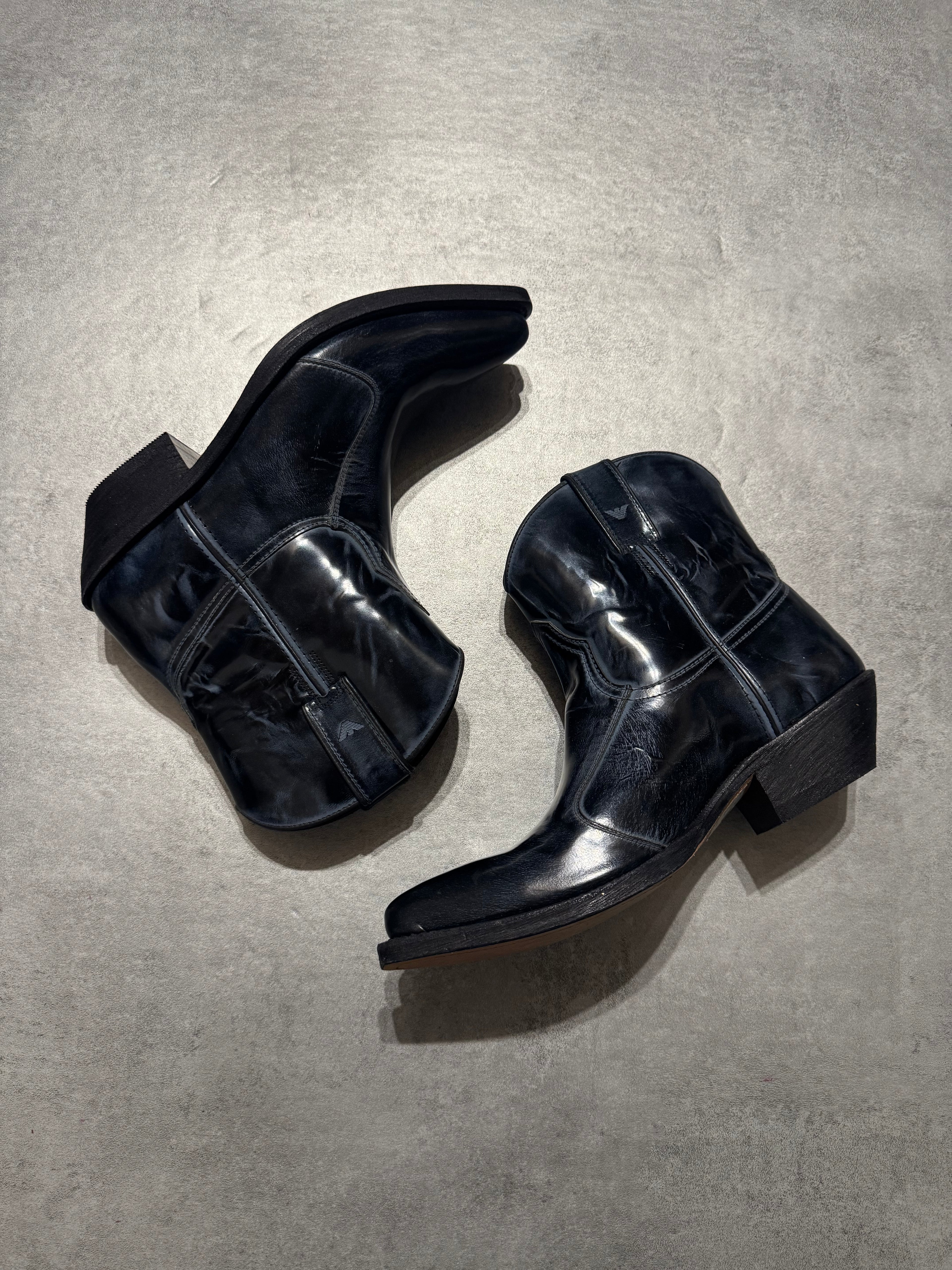 AW2012 Emporio Armani Aged Navy Boots