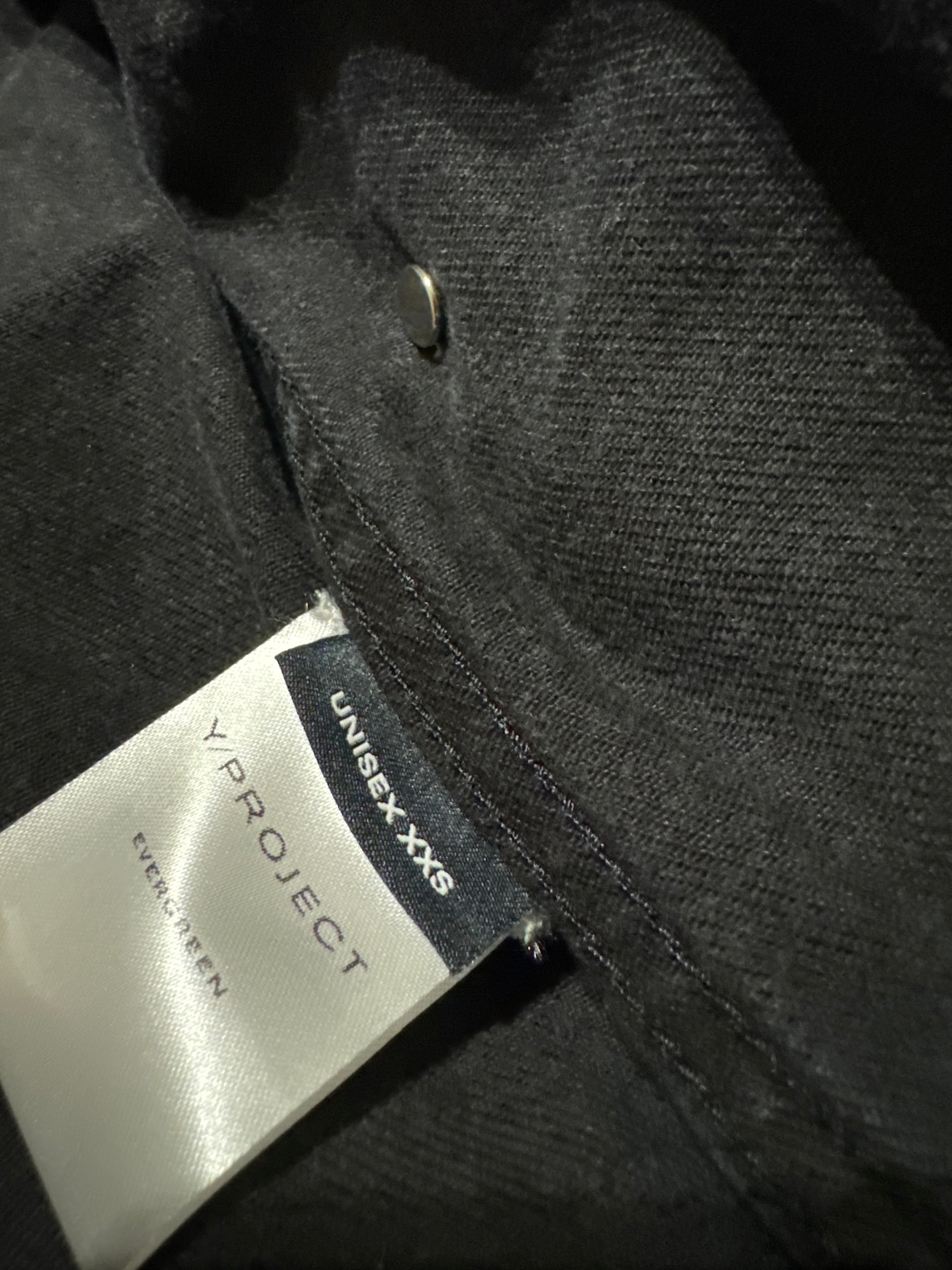 SS2025 Y/Project Snap Evergreen Black Denim Shirt (M) - 9