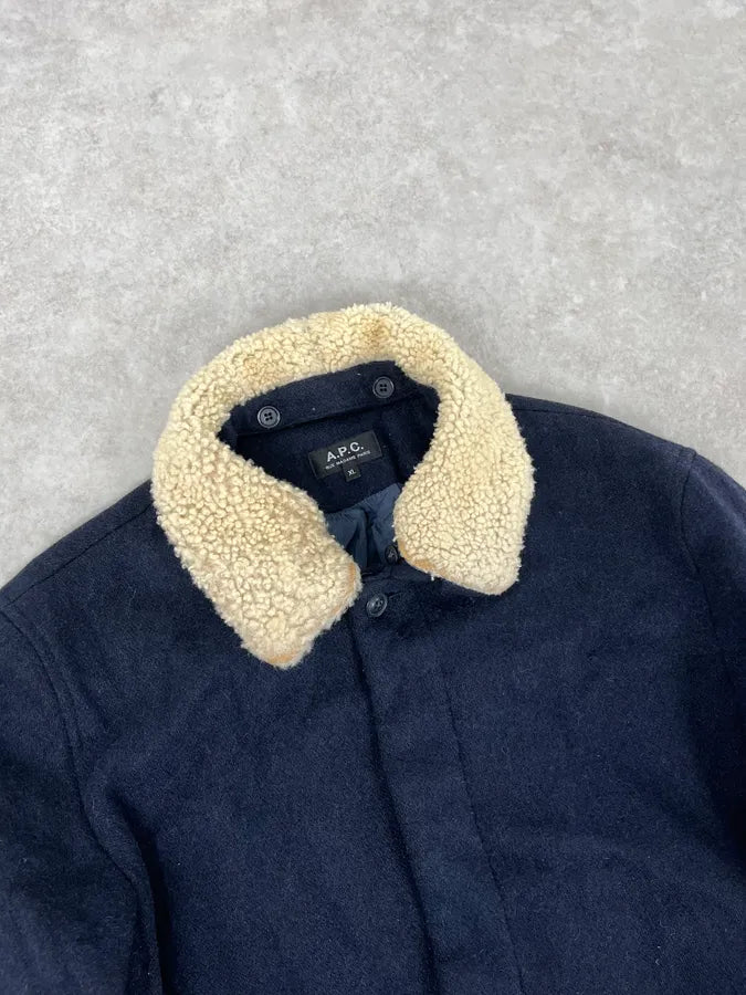 A.P.C. Navy Wool Classy Jacket KpzYCWa 4