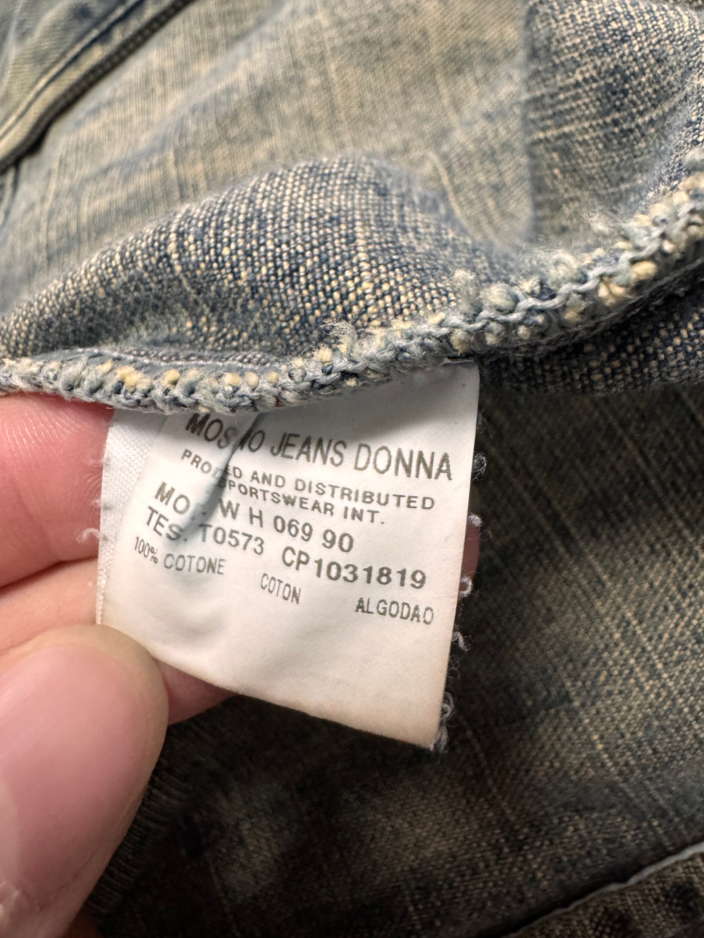 2000s Moschino Layers Collar Faded Denim Jacket