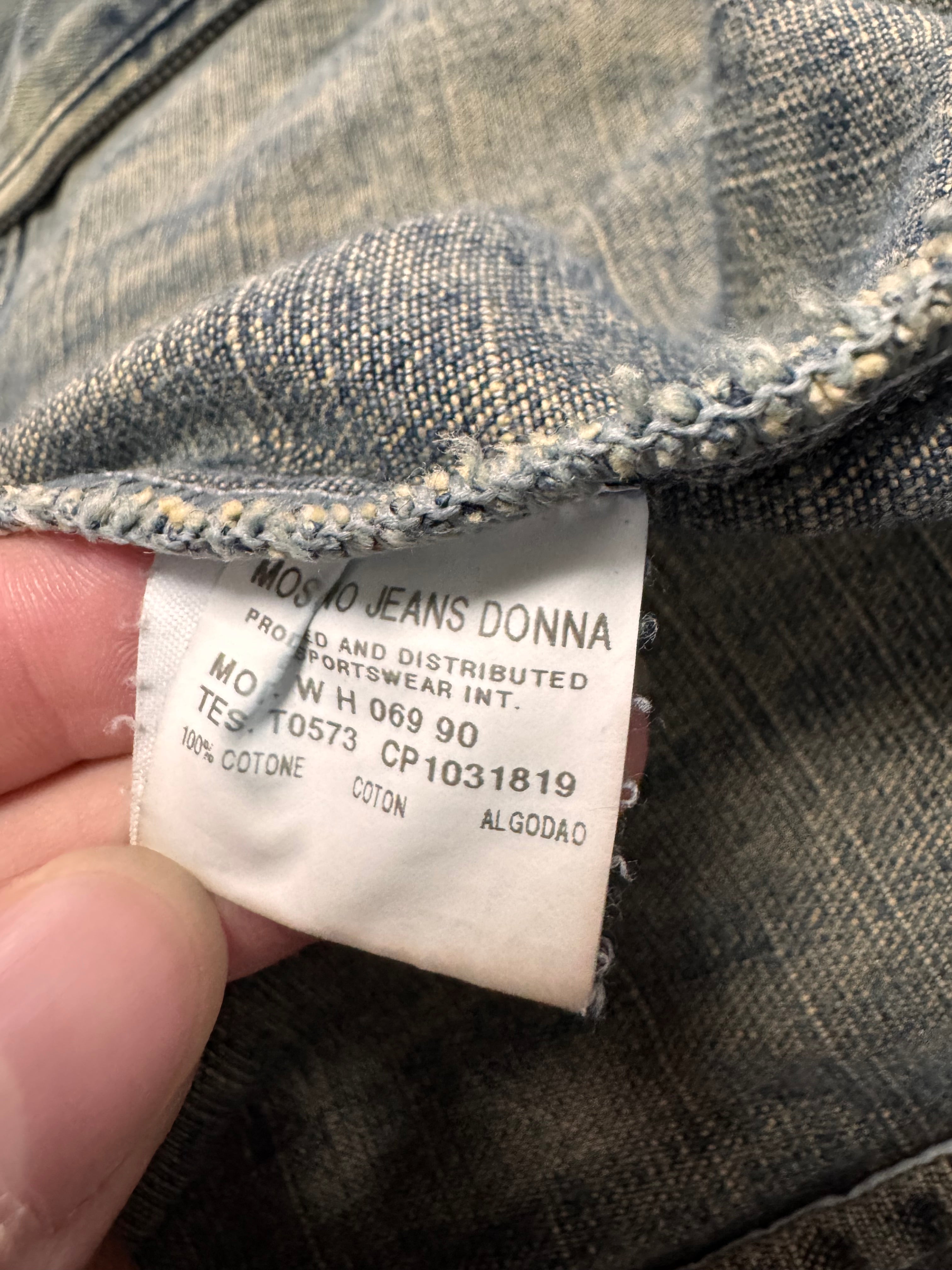 2000s Moschino Layers Collar Faded Denim Jacket