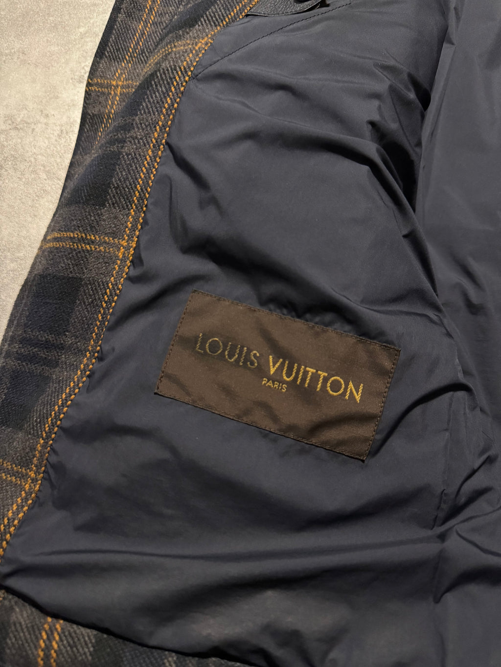 Louis Vuitton Tartan Hooded Blue Bomber Jacket