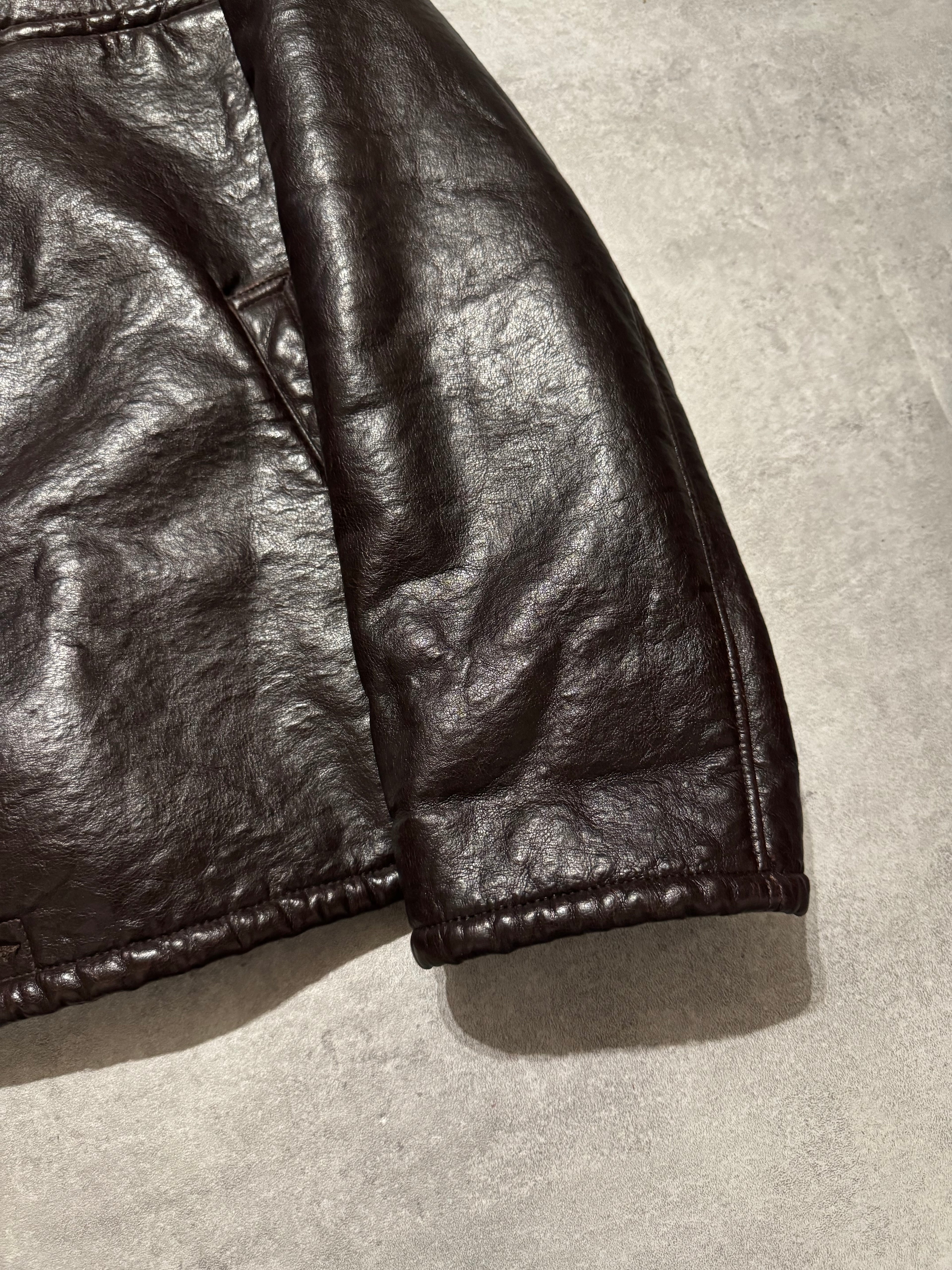 2000s Armani Shearling Effect Brown Jacket