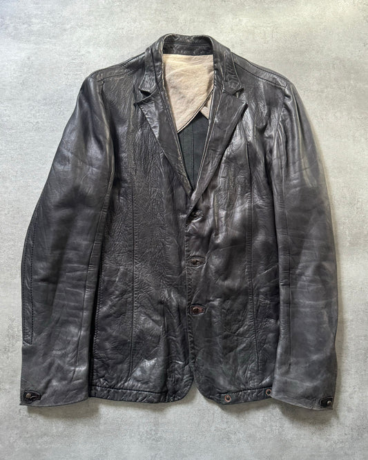 Isaac Sellam Experience Brutalist Black Leather Jacket (L) - 1