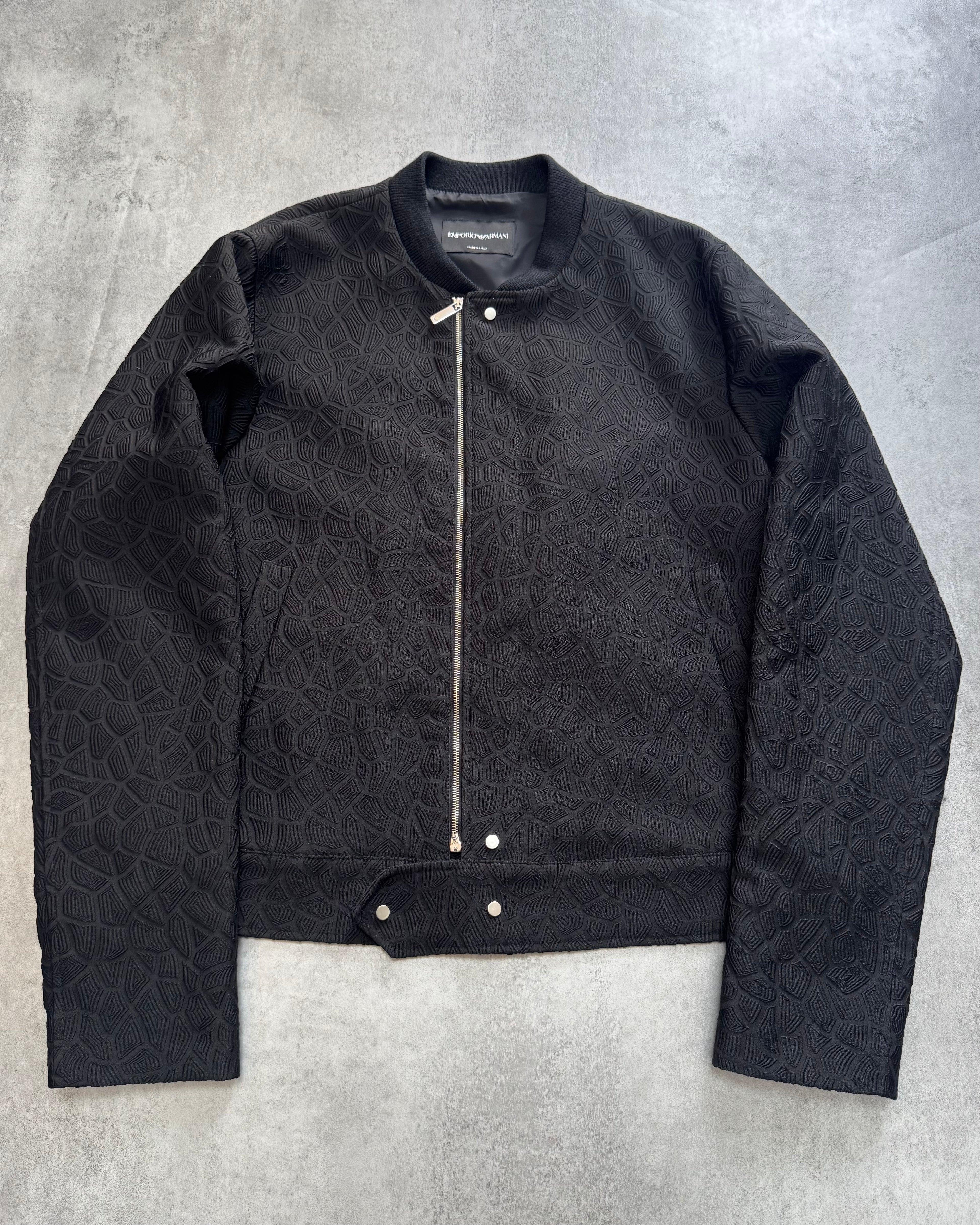 FW2018 Emporio Armani Asymmetrical Black Light Shadow Jacket