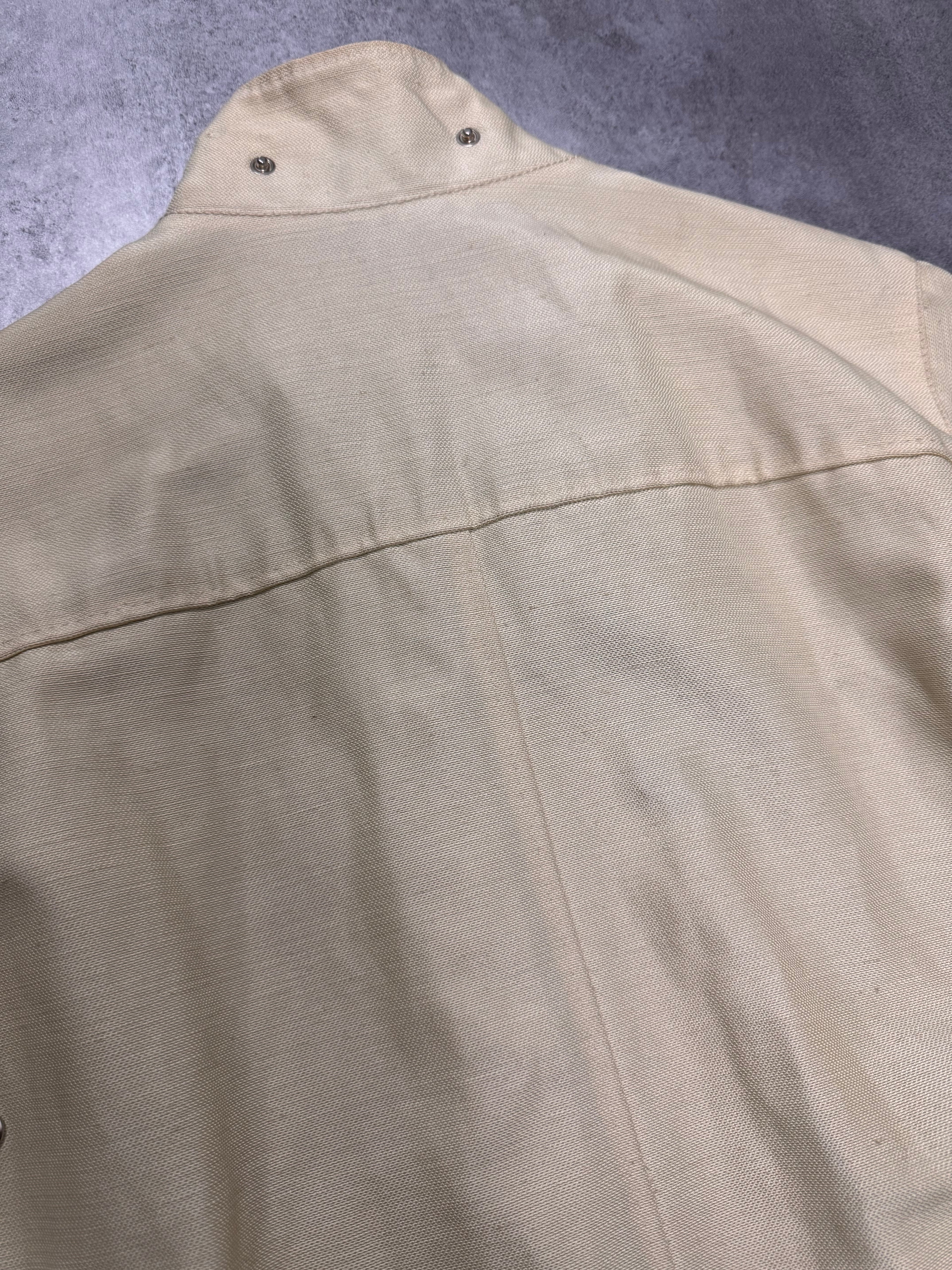 2000s Prada Beige Nylon Linen Jacket