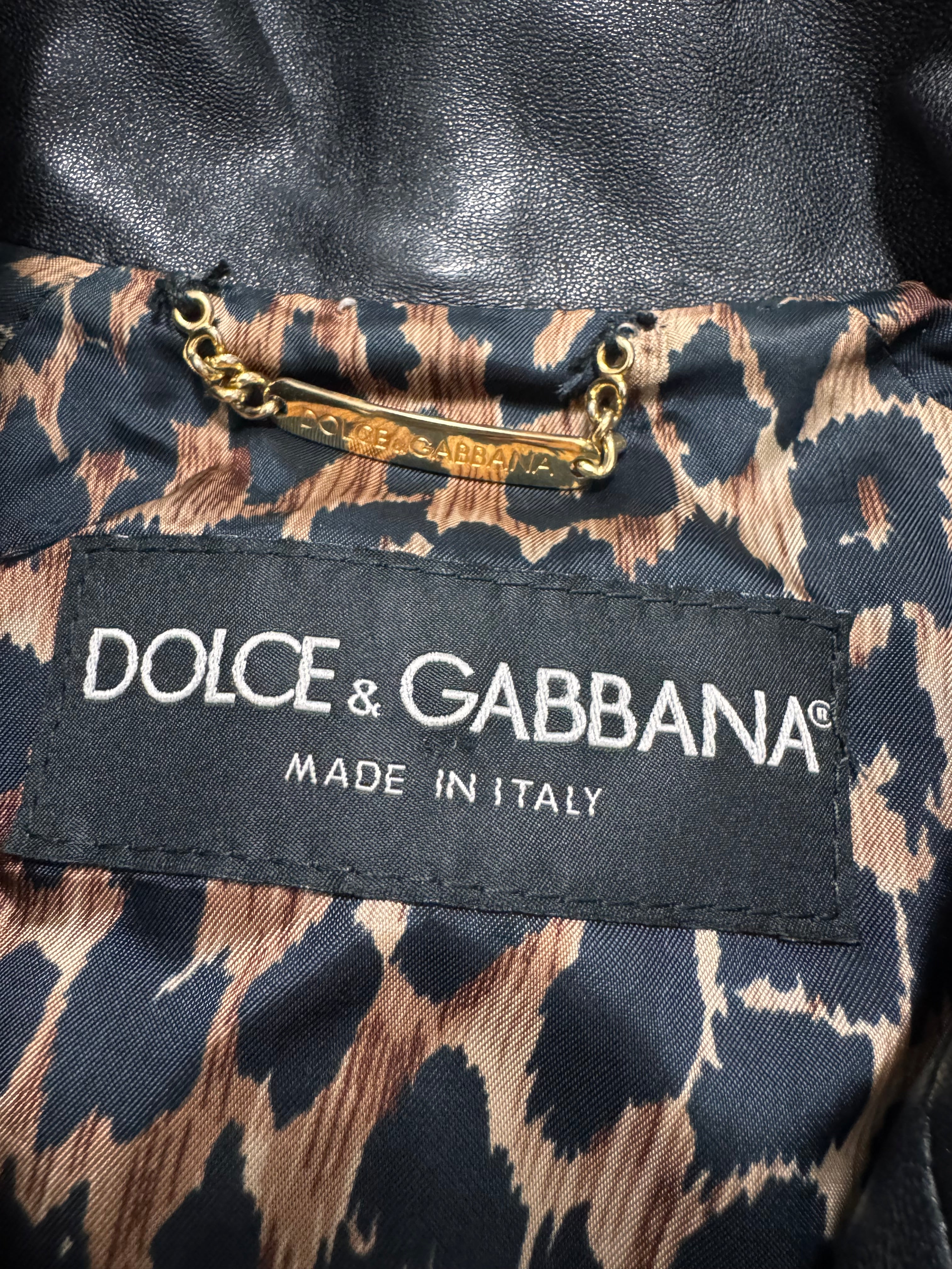 2000s Dolce & Gabbana Black Leather Jacket