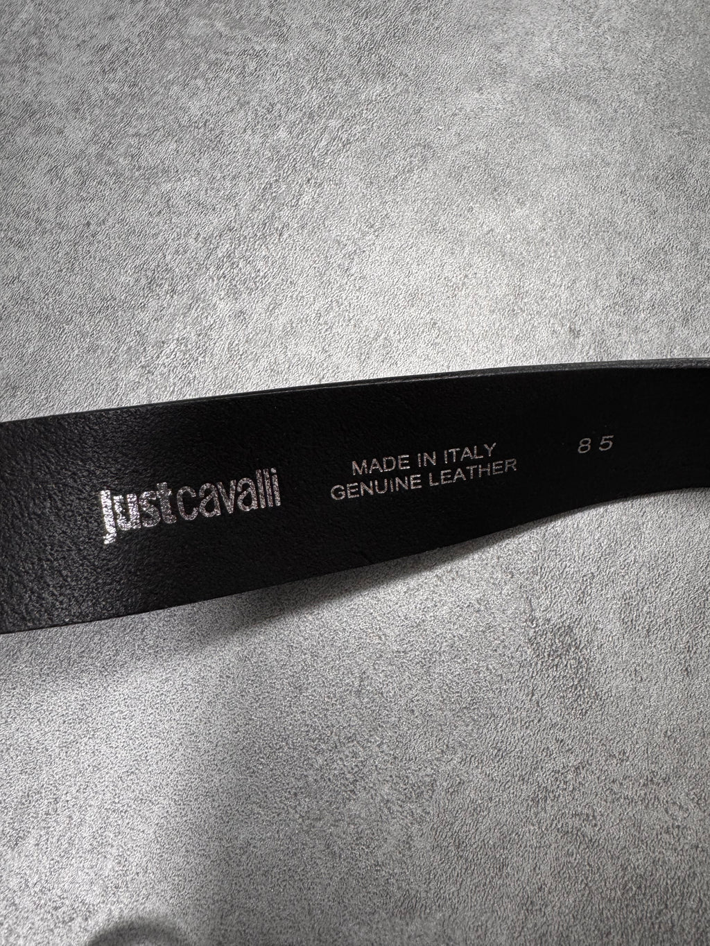 Cavalli Bull Skull Buckle Leather Belt