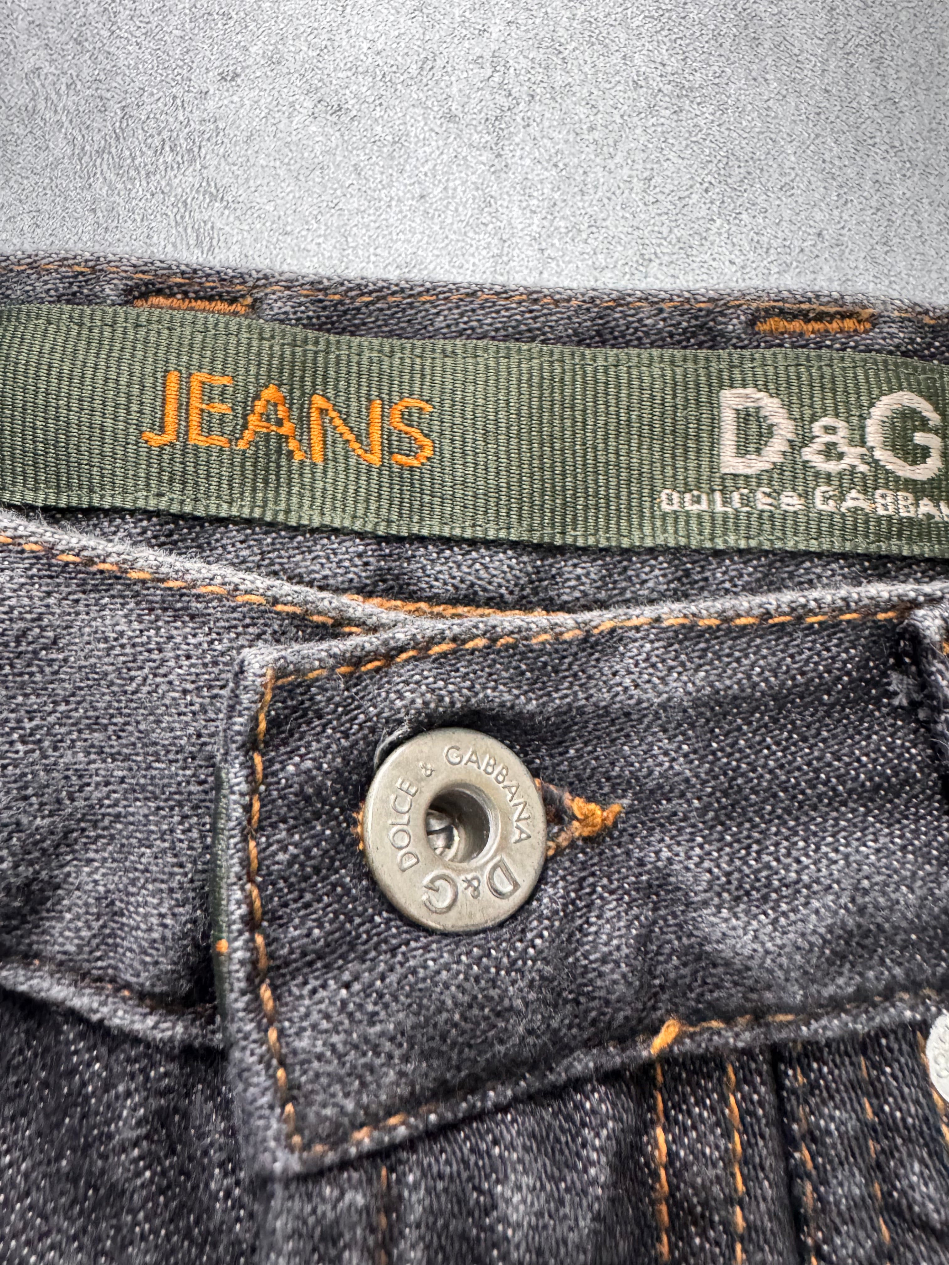 AW2003 Dolce & Gabbana Grey Raw Denim Jeans