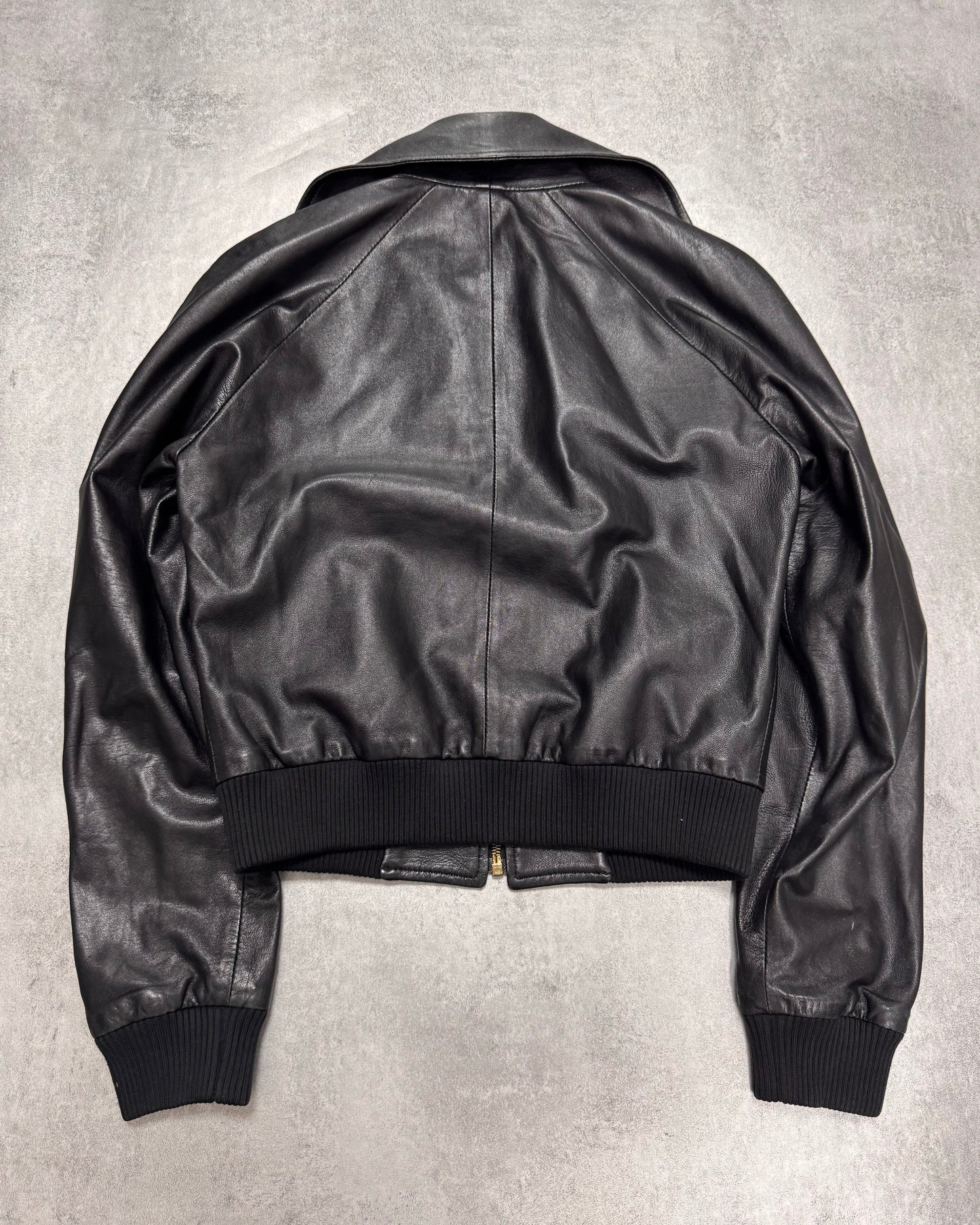 2000s Dolce & Gabbana Black Leather Jacket (XS)