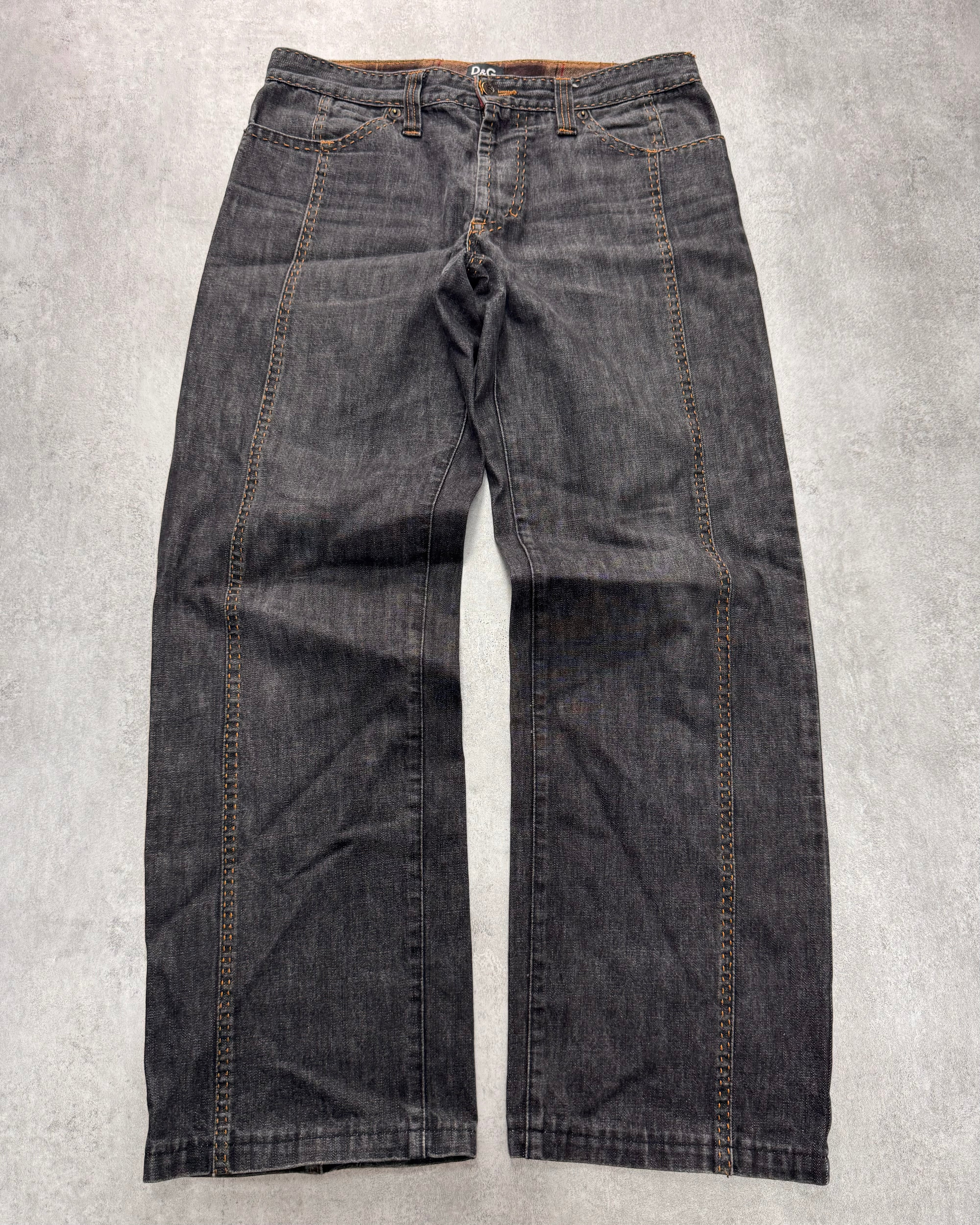 2000s Dolce & Gabbana Grey Raw Denim Jeans