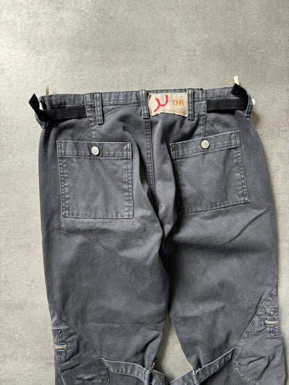2000s Armani Grey Bondage Cargo Pants (M) - 6