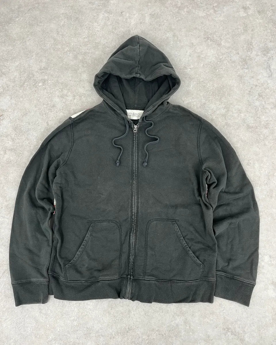 Ralph Lauren Denim & Supply Back USA Flag Grey Zip-Up Hoodie XQaLlRk 4