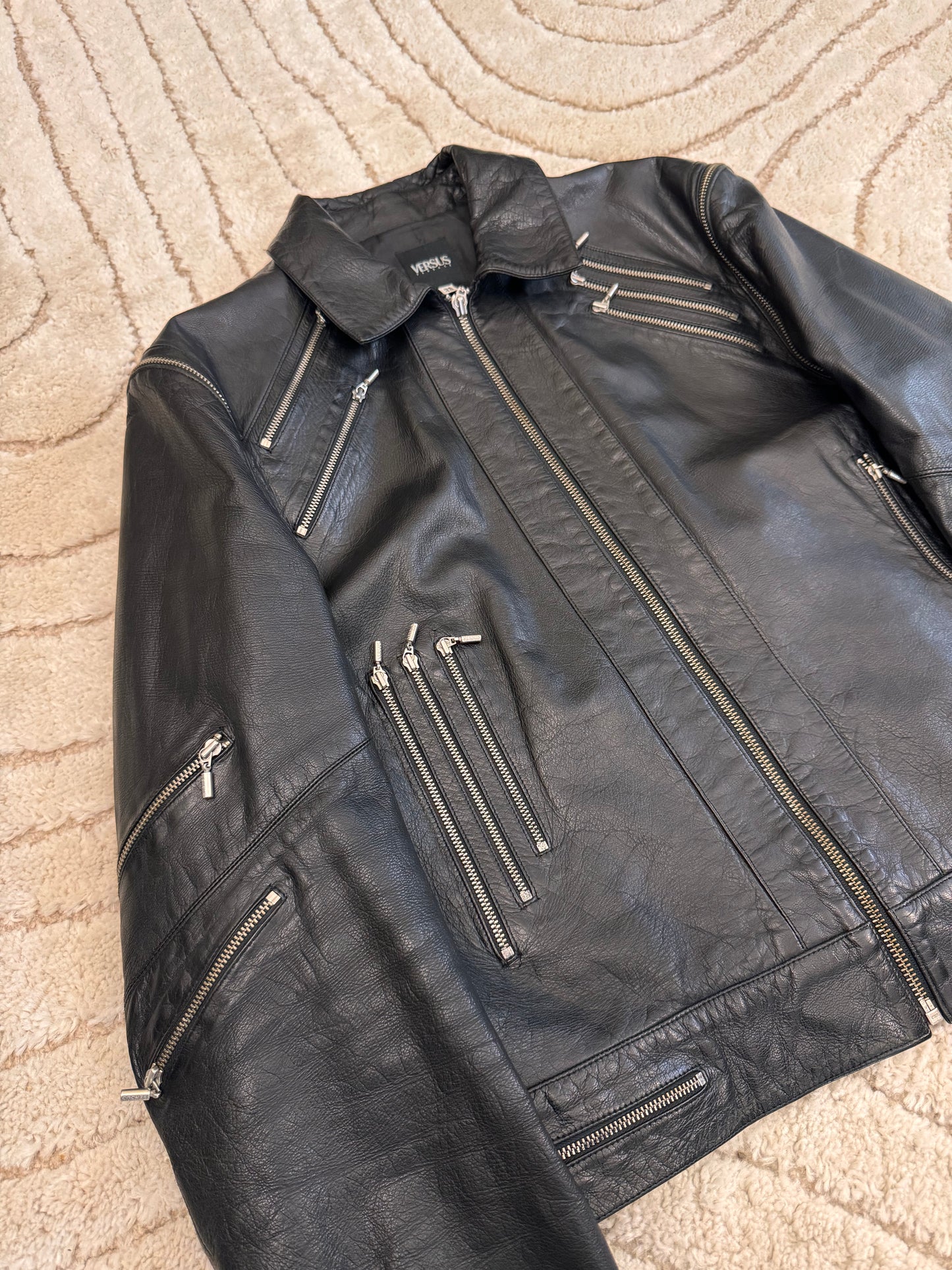 Versace MJ Multi-Zip Leather Jacket (M)