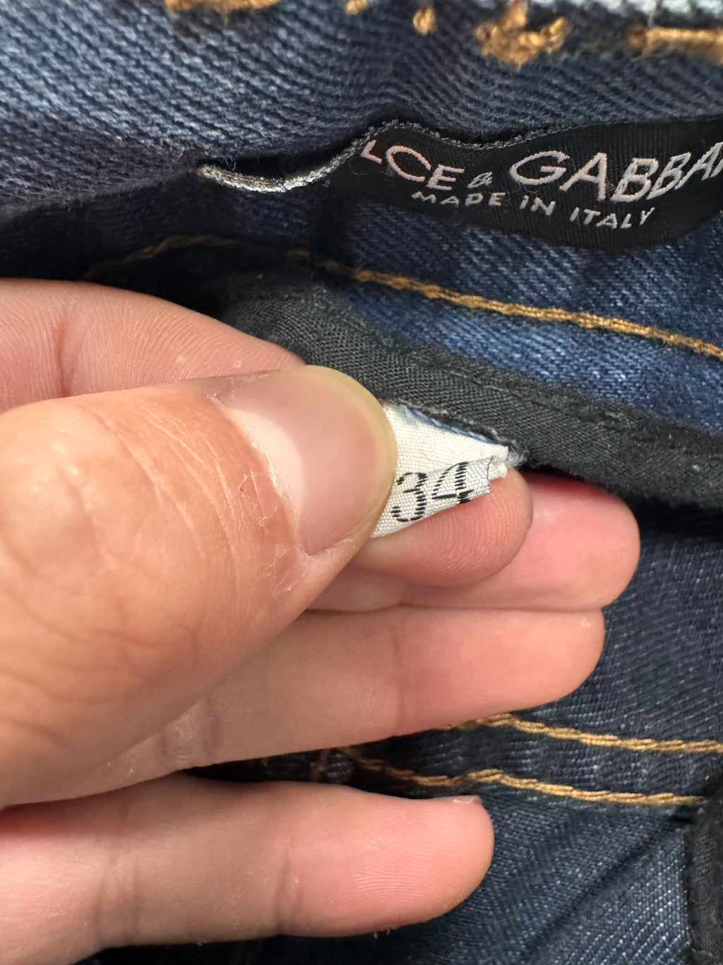 2000s Dolce & Gabbana Rectagular Distressed Denim Jeans