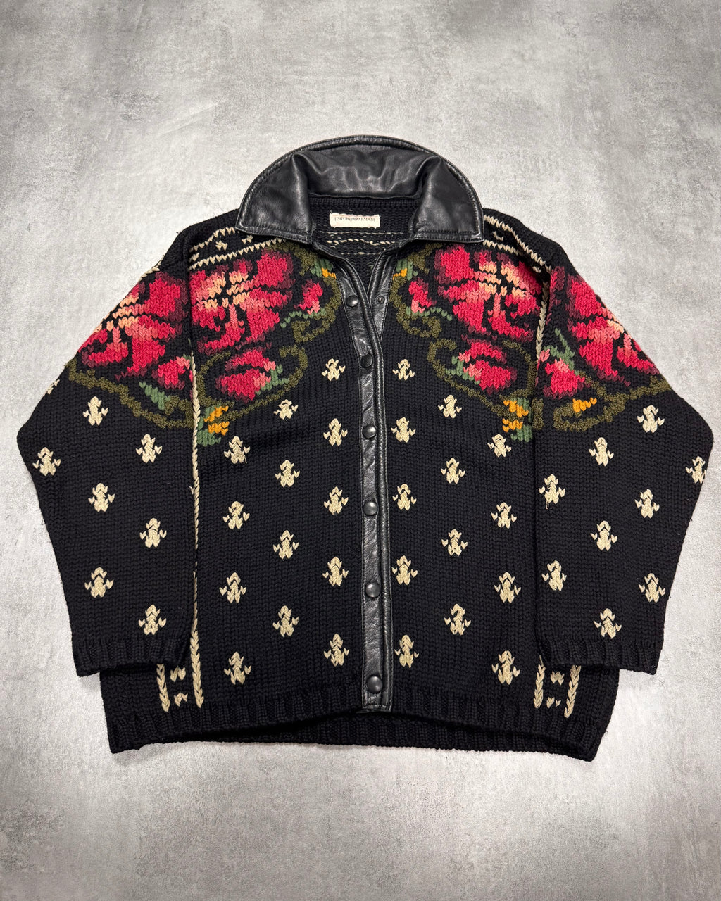 1990s Emporio Armani Wool Flowers Jacket