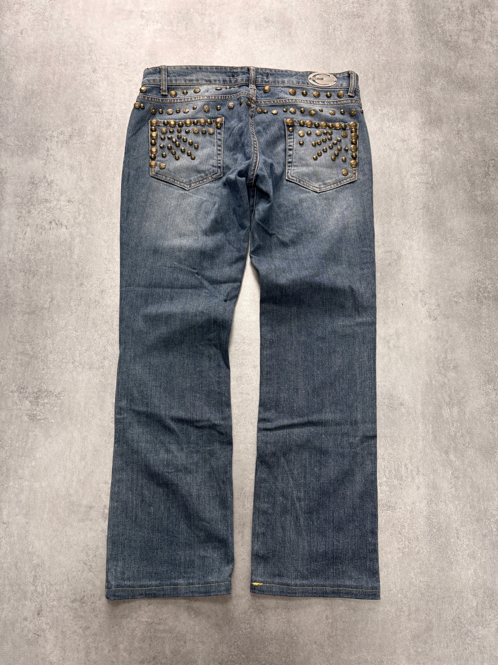 SS2008 Cavalli Studded Sun Faded Denim Jeans