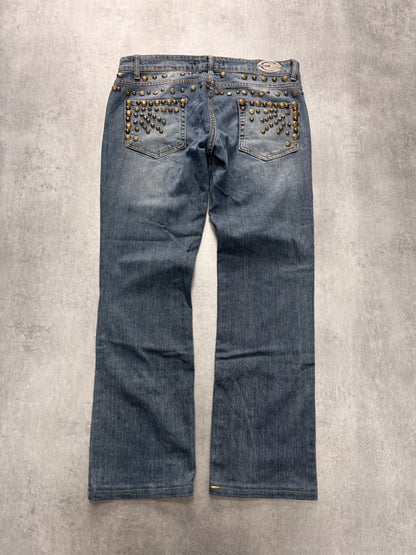 SS2008 Cavalli Studded Sun Faded Denim Jeans (M)