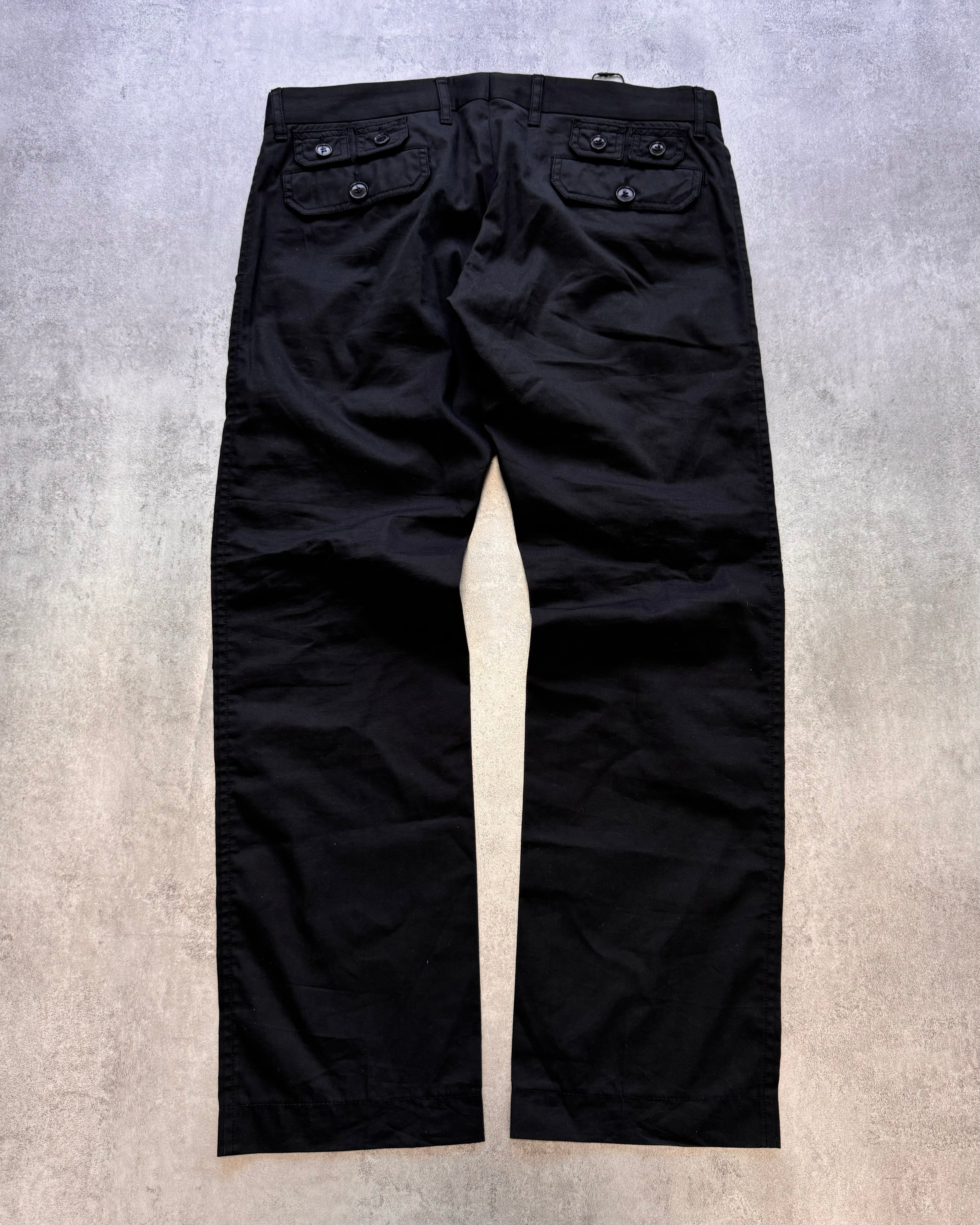 SS2008 Dolce & Gabbana Multi-Pocket Cargo Black Pants