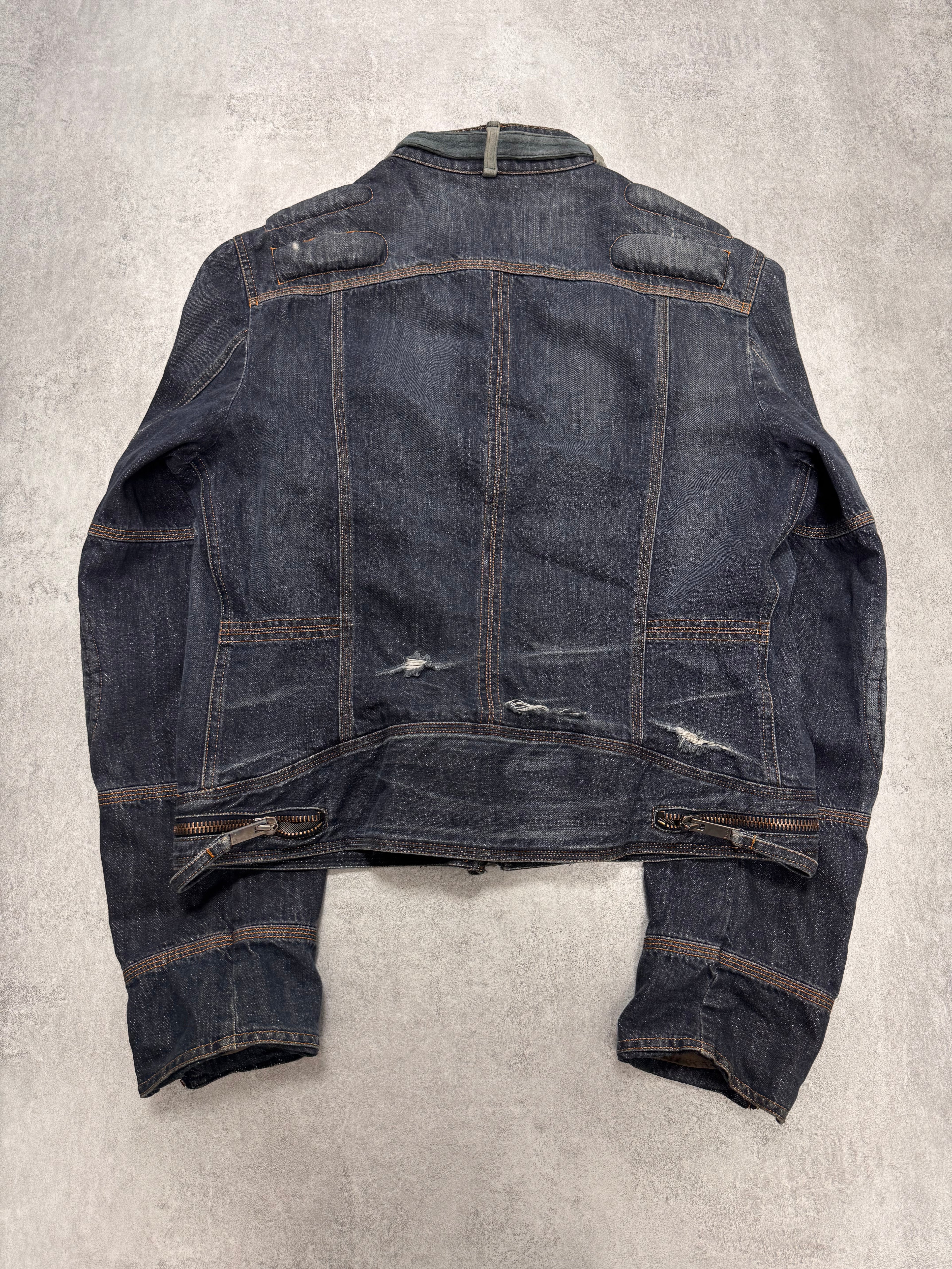 AW2004 Dolce & Gabbana Astro Biker Cafe Denim Jacket