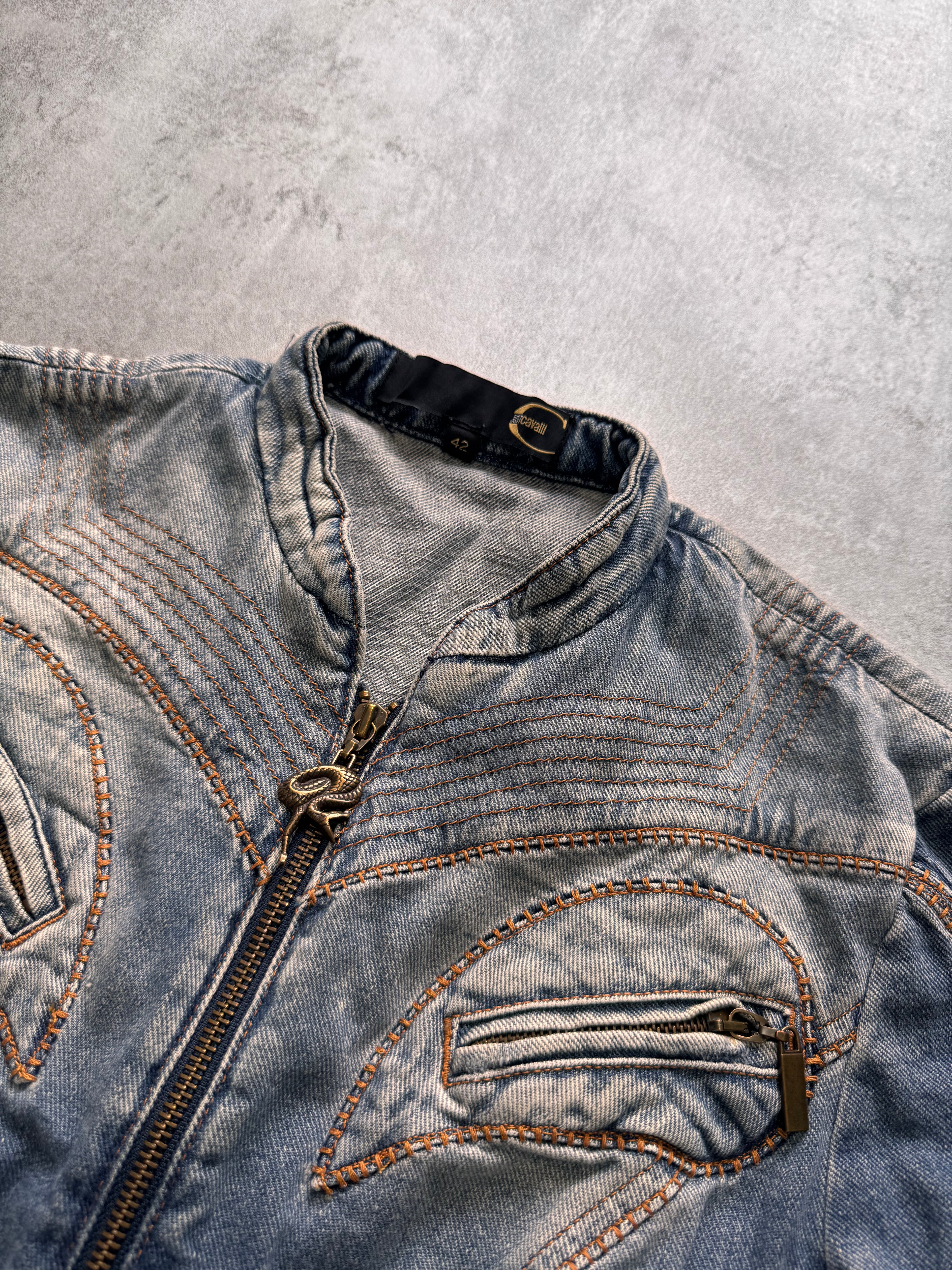 SS2005 Cavalli Sexy Biker Conceptual Denim Jacket