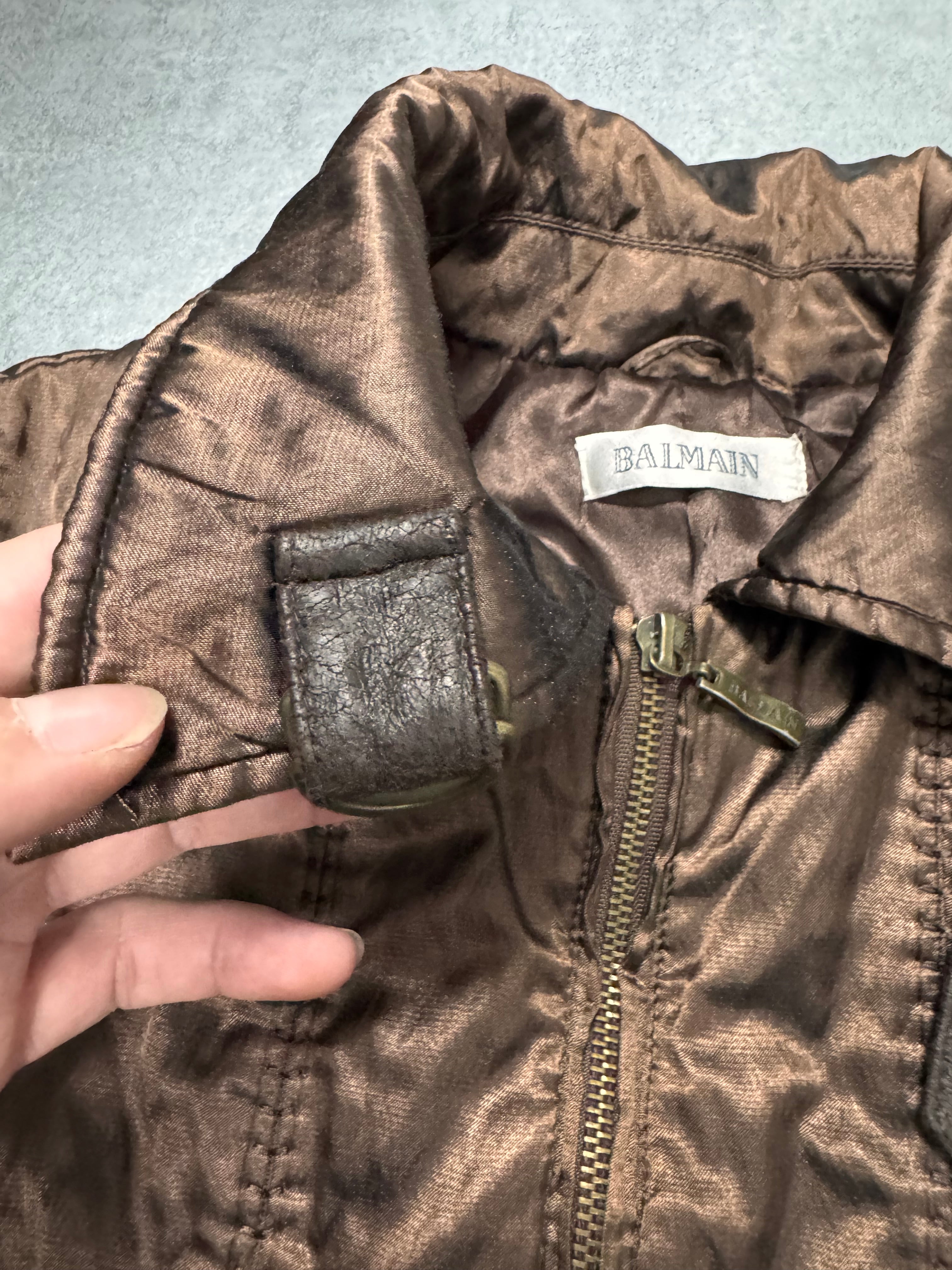 1990s Balmain Shiny Brown Jacket