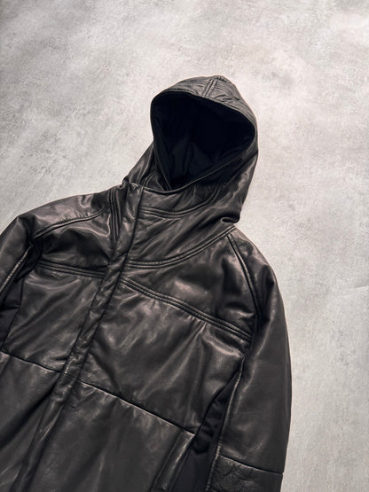 FW2012 Emporio Armani Ninja Asymmetrical Leather Hooded Coat (L)