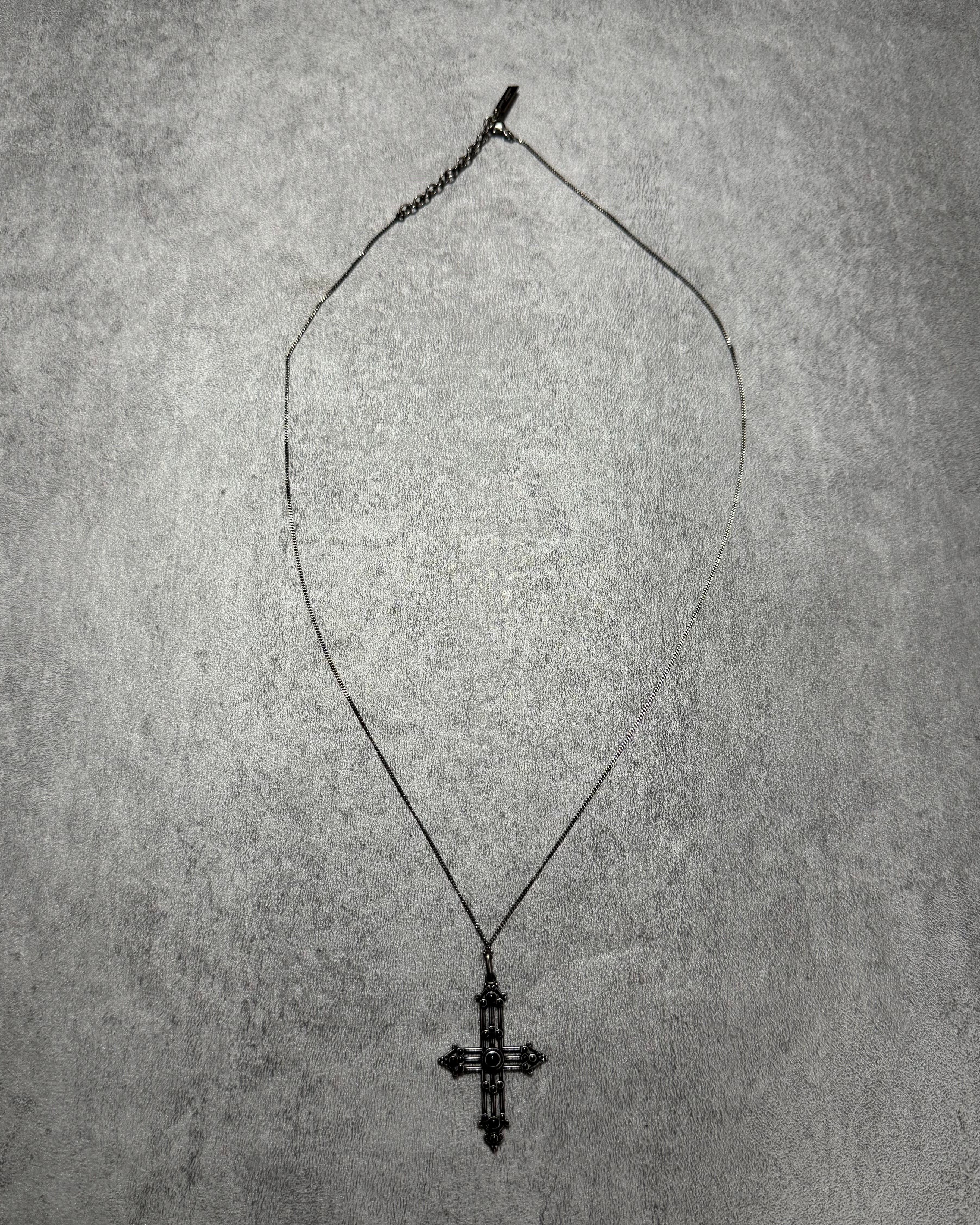 Saint Laurent Gothic Pearls Cross Pendant Necklace – Dolce Vita Hub