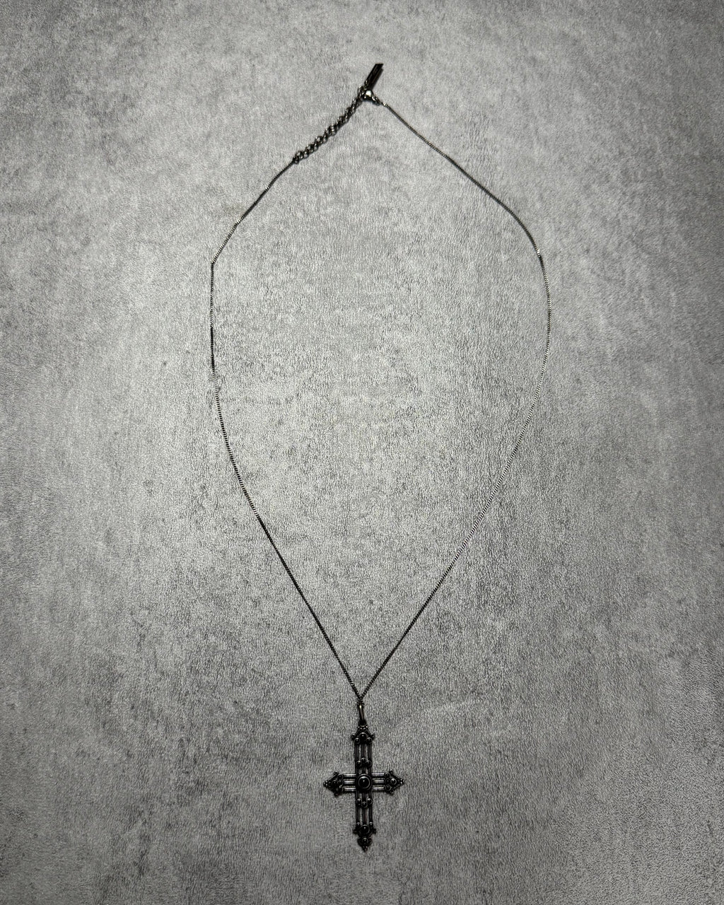 Saint Laurent Gothic Pearls Cross Pendant Necklace