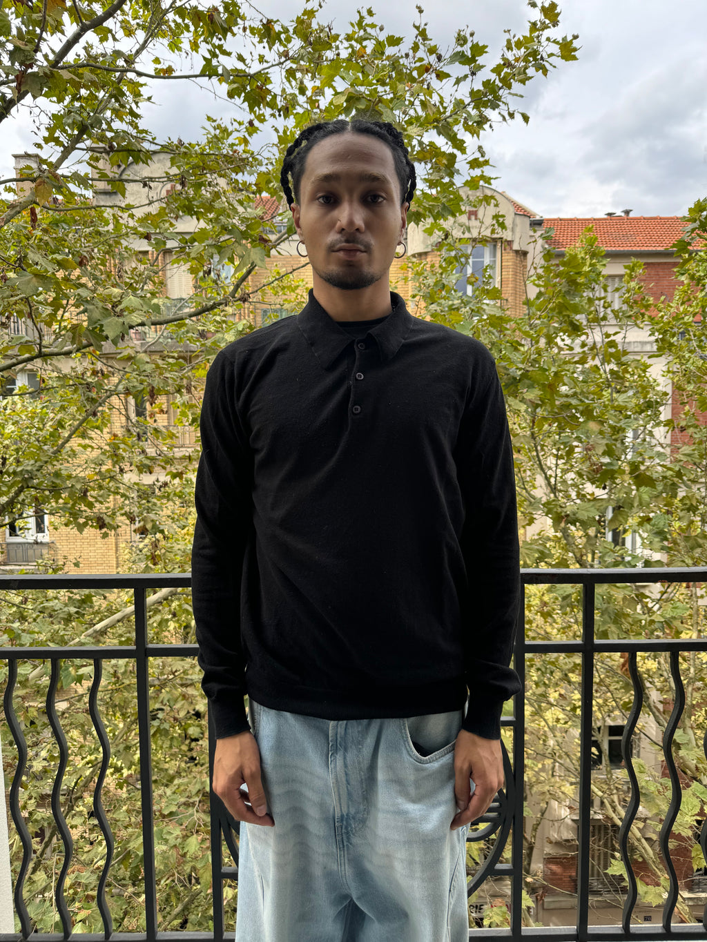 AW2020 Prada Staff Black Wool Polo Sweater  (L)
