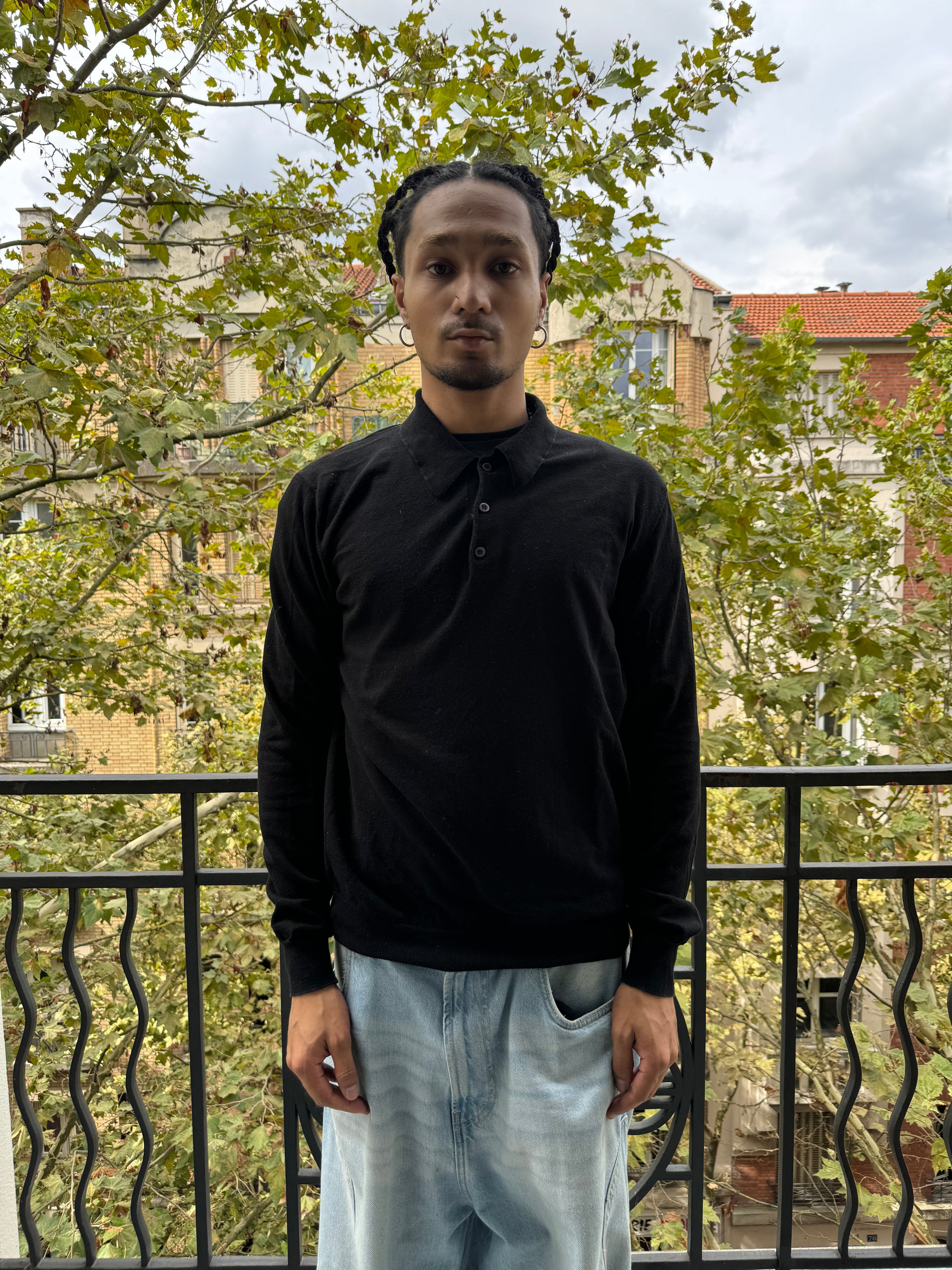 AW2020 Prada Staff Black Wool Polo Sweater  (L)