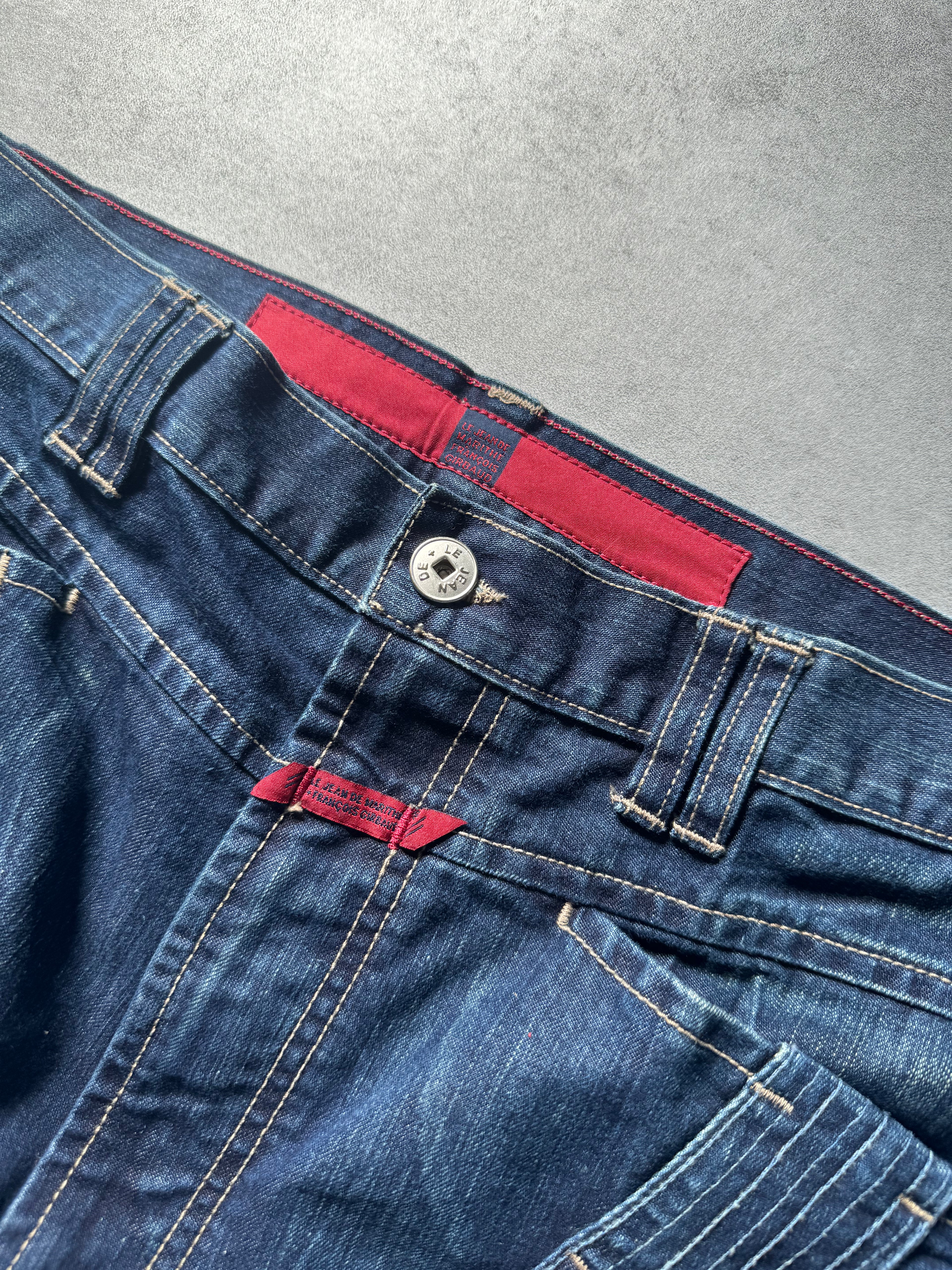 2000s Marithé + François Girbaud Blue Worker Cargo Denim Jeans (L) - 7