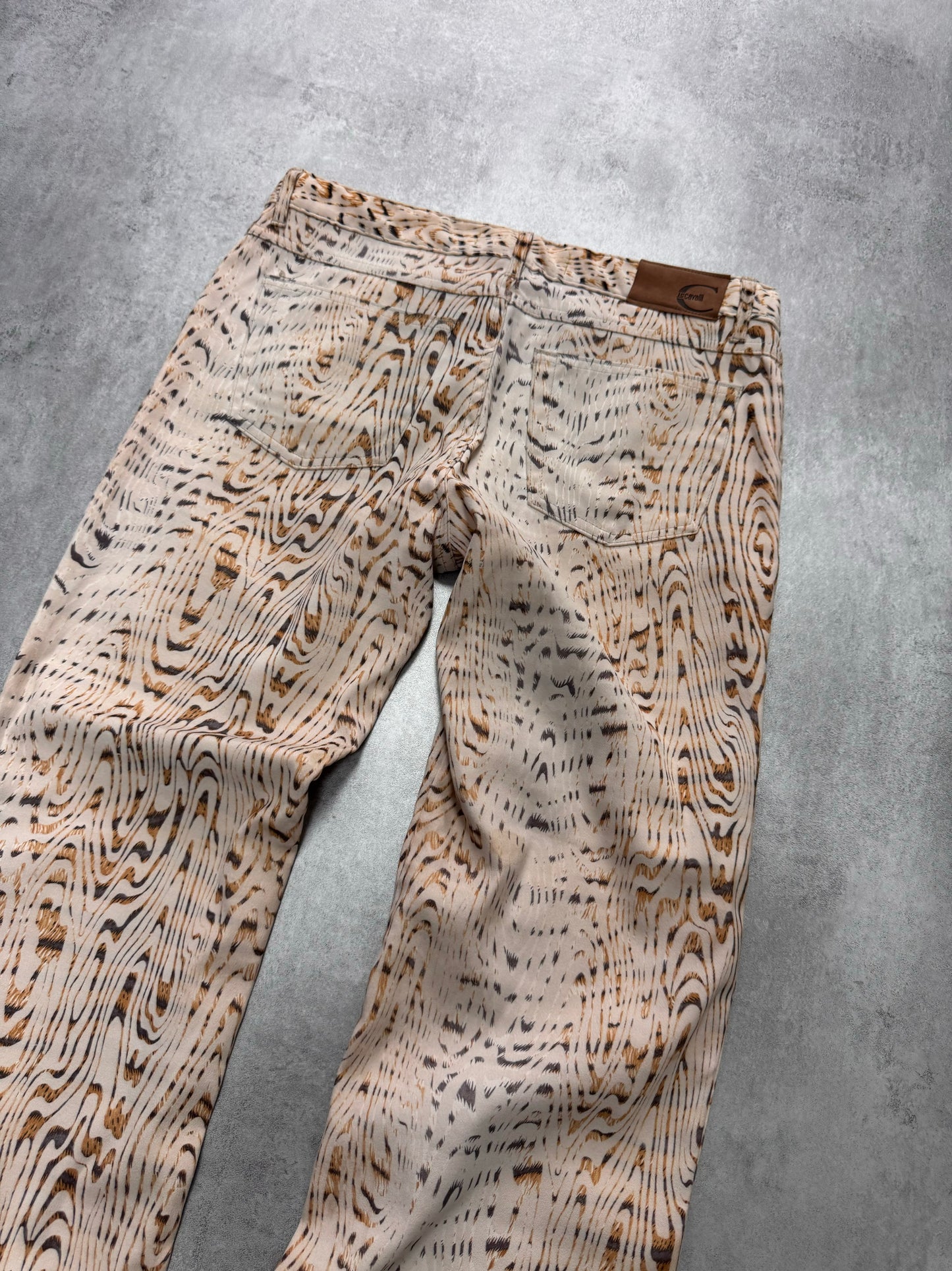 2000s Cavalli White Split Wood Pants (S)