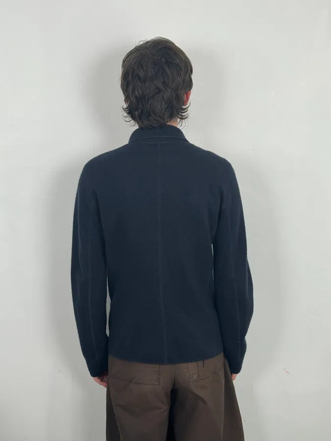 2010s Giorgio Armani Navy Wool Minimalist Officer Jacket hGLOTNw 2