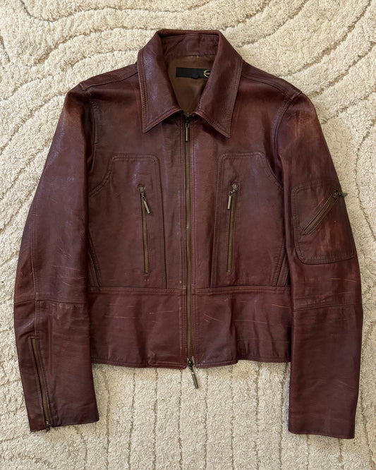 Cavalli Fight Club Leather Jacket (M)