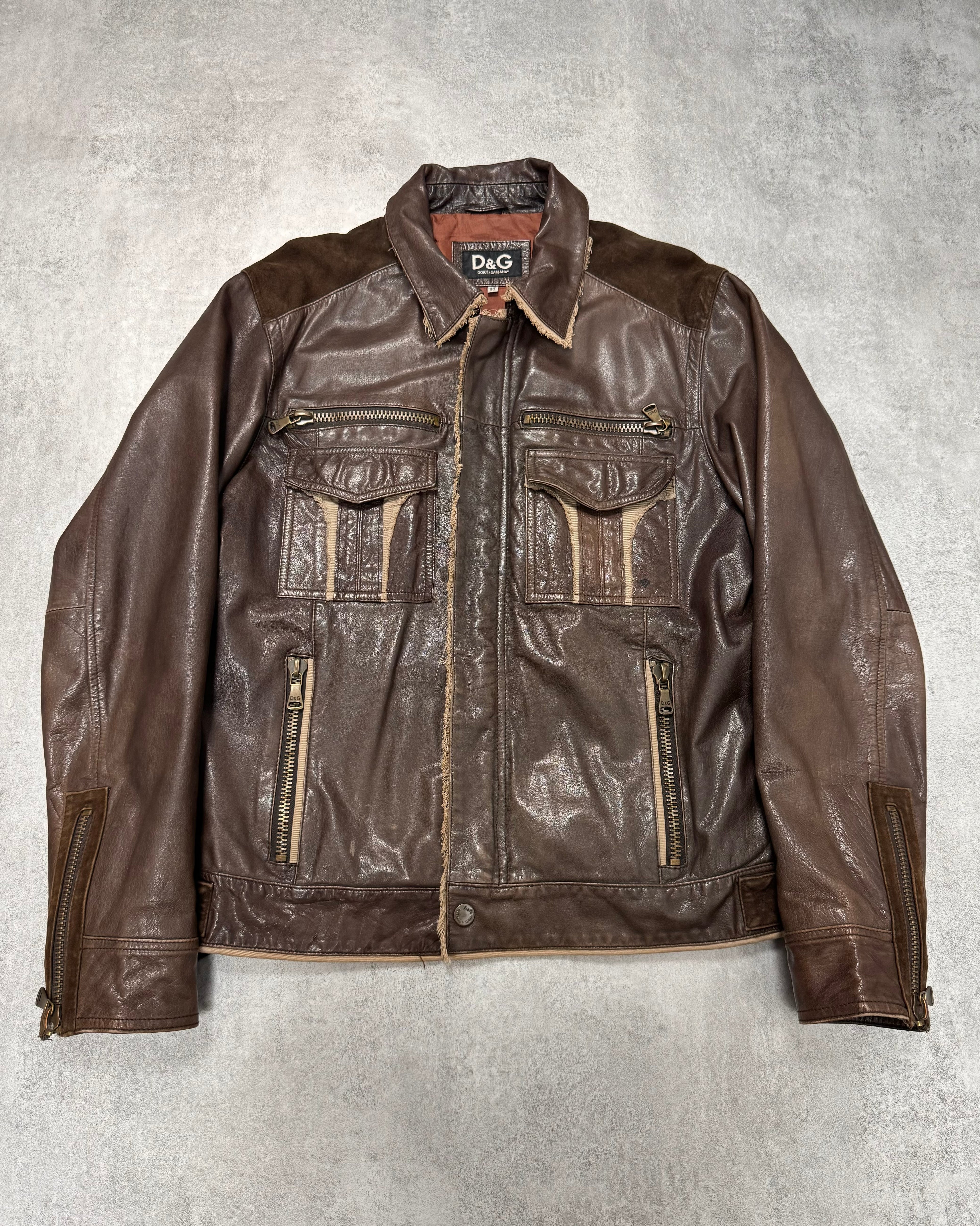 Dolce & Gabbana Multi-Layer Leather Jacket