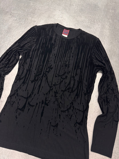 AW1998 Jean Paul Gaultier Blood Drip Black Longsleeves (XS)