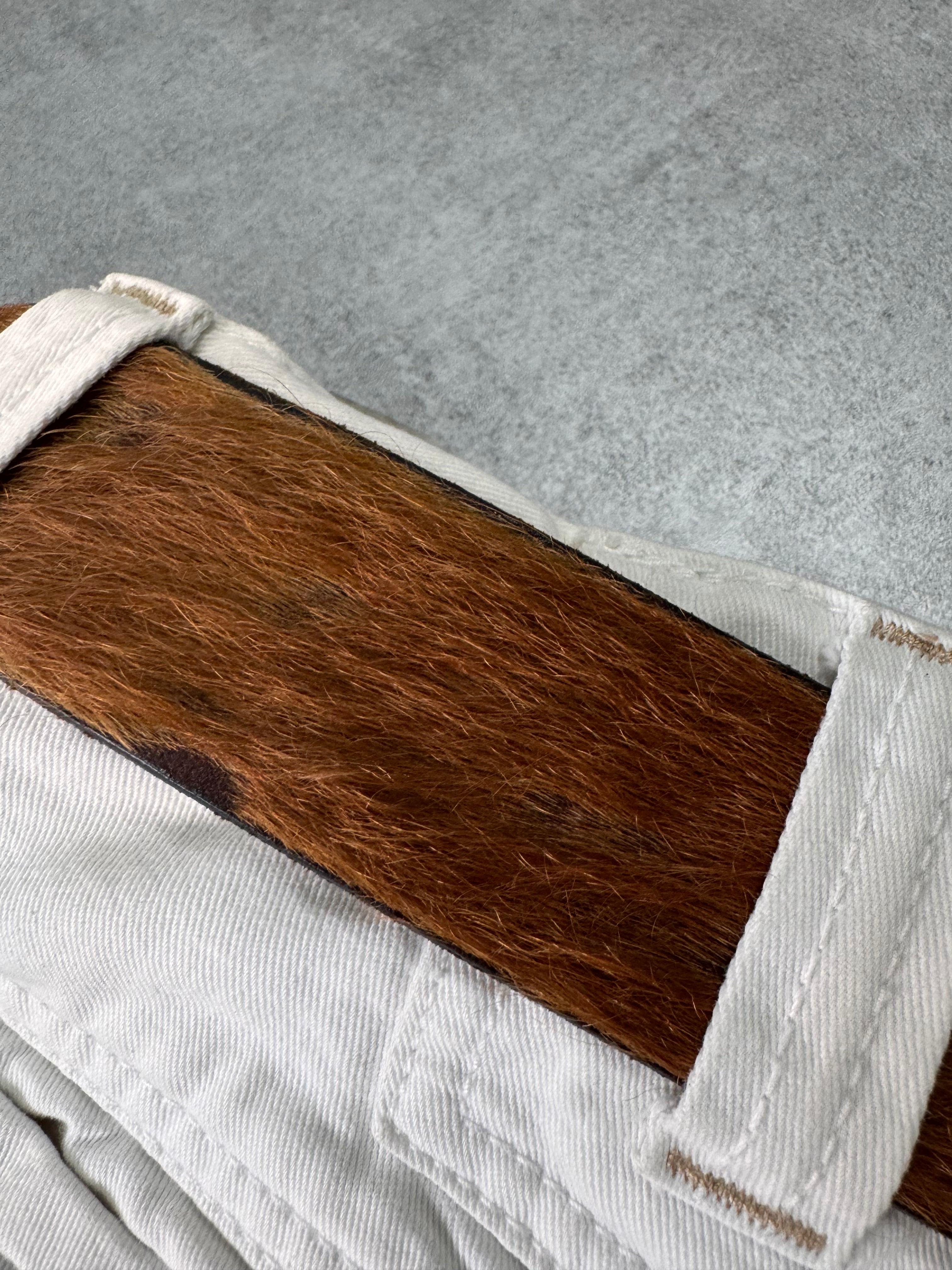 AW2004 Cavalli Brown Pony Hair Leather Belt