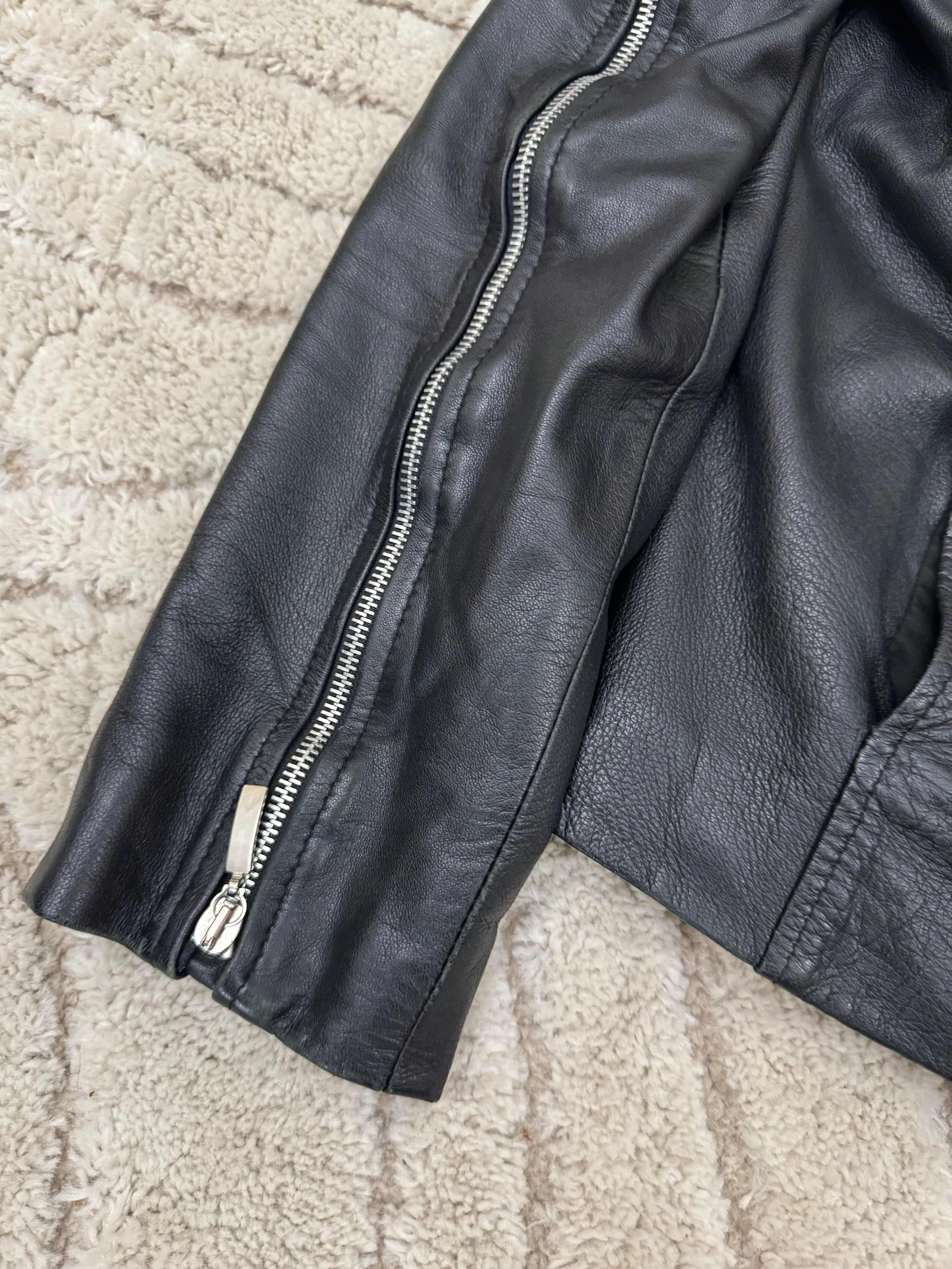 2000年代 プリモエンポリオ メタルアームジップ レザージャケット (S/M)