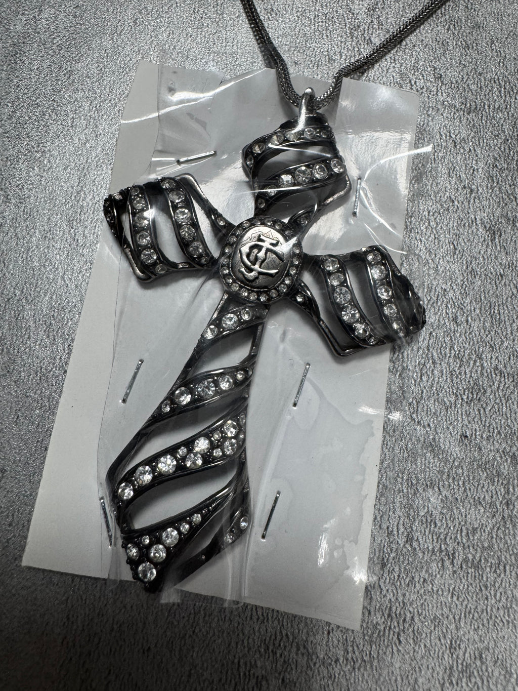 Cavalli Prominent Stones Cross Pendant Necklace