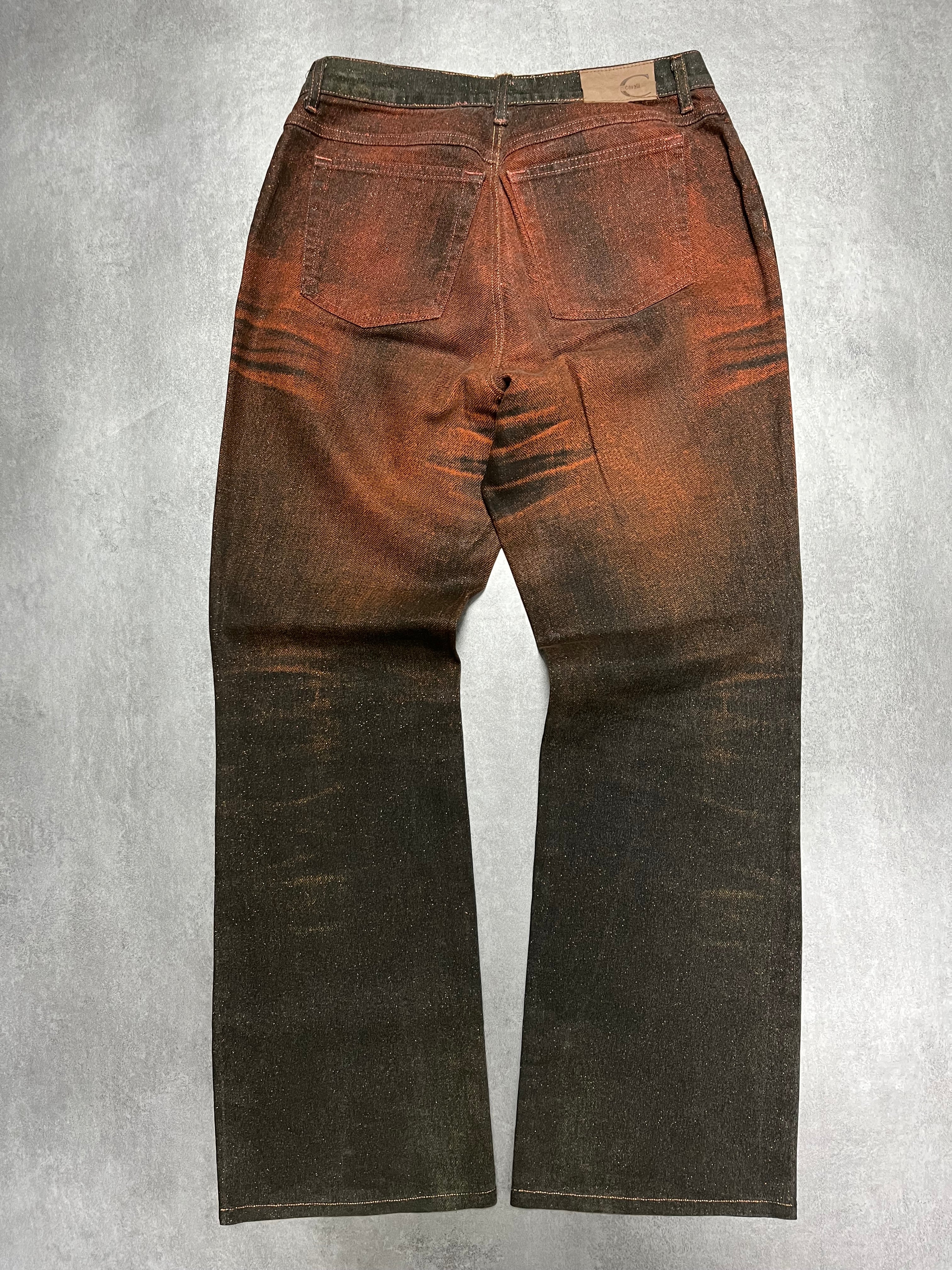 AW2001 Cavalli Overprinted Copper Black Pants