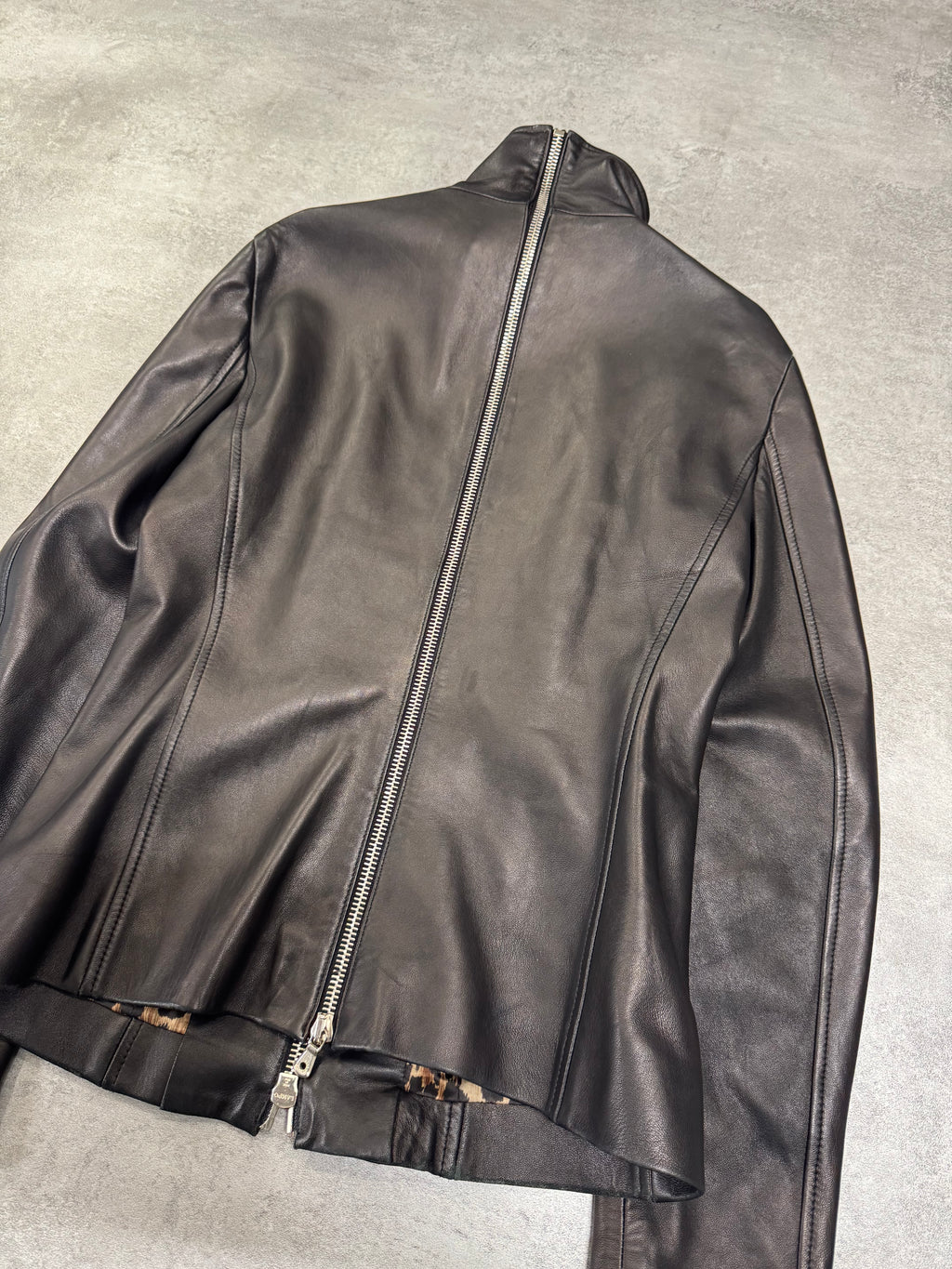 SS2003 Dolce & Gabbana Sexy Biker Multi-Zip Leather Jacket (XS/S)