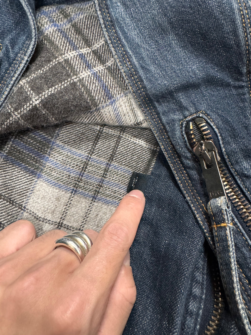 AW2004 Dolce & Gabbana Astro Biker Cafe Denim Jacket