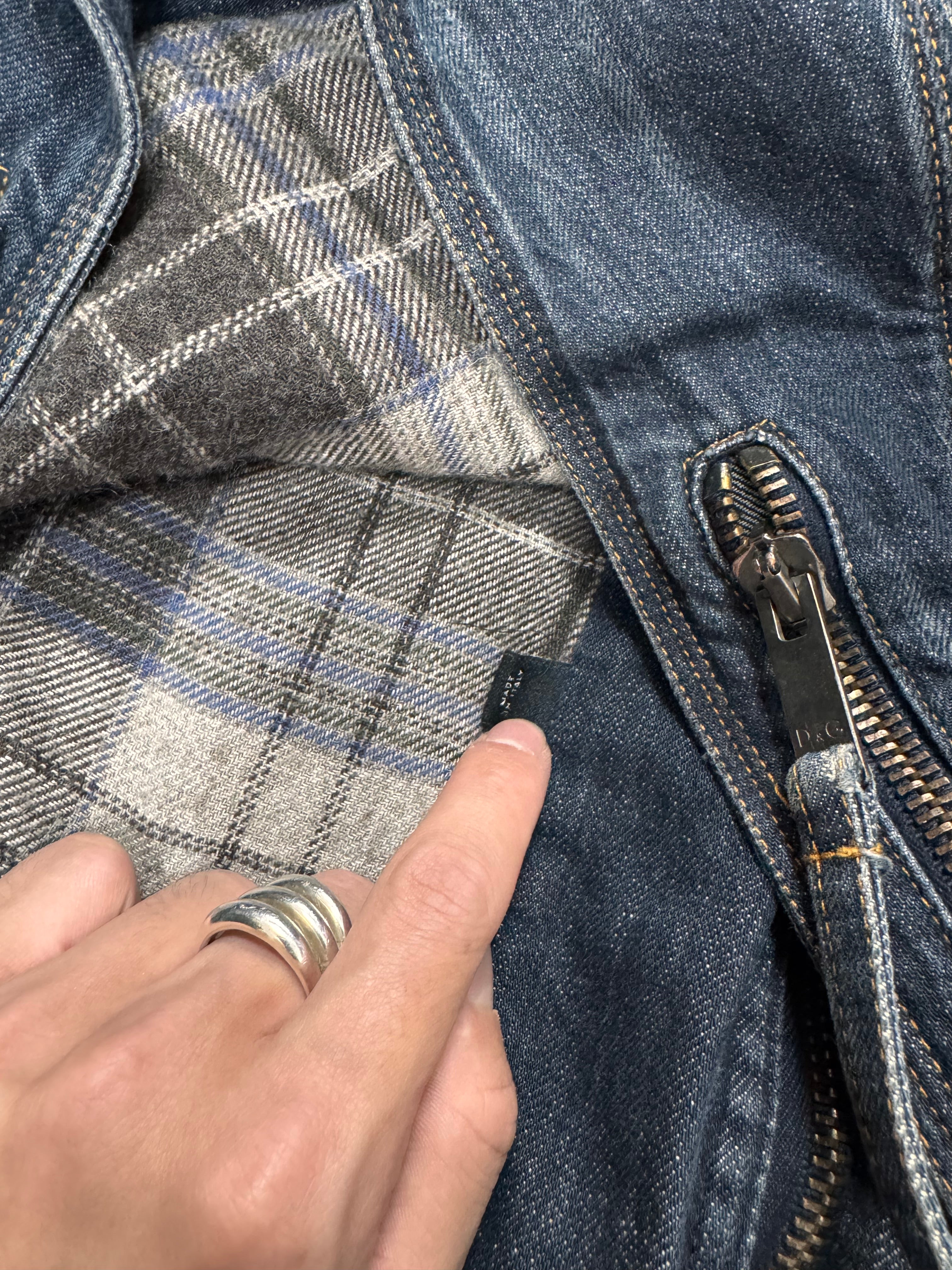 AW2004 Dolce & Gabbana Astro Biker Cafe Denim Jacket