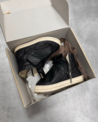 Rick Owens Drkshdw Black Waxed Nylon Hoofdunks Sneakers (43eu/us9,5)