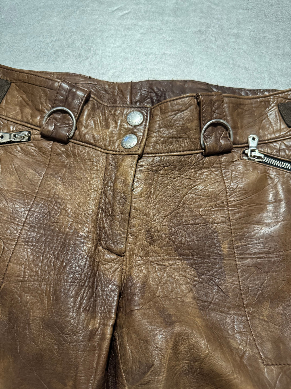 SS2004 Dolce & Gabbana Ninja Multi-Zip Brown Leather Pants