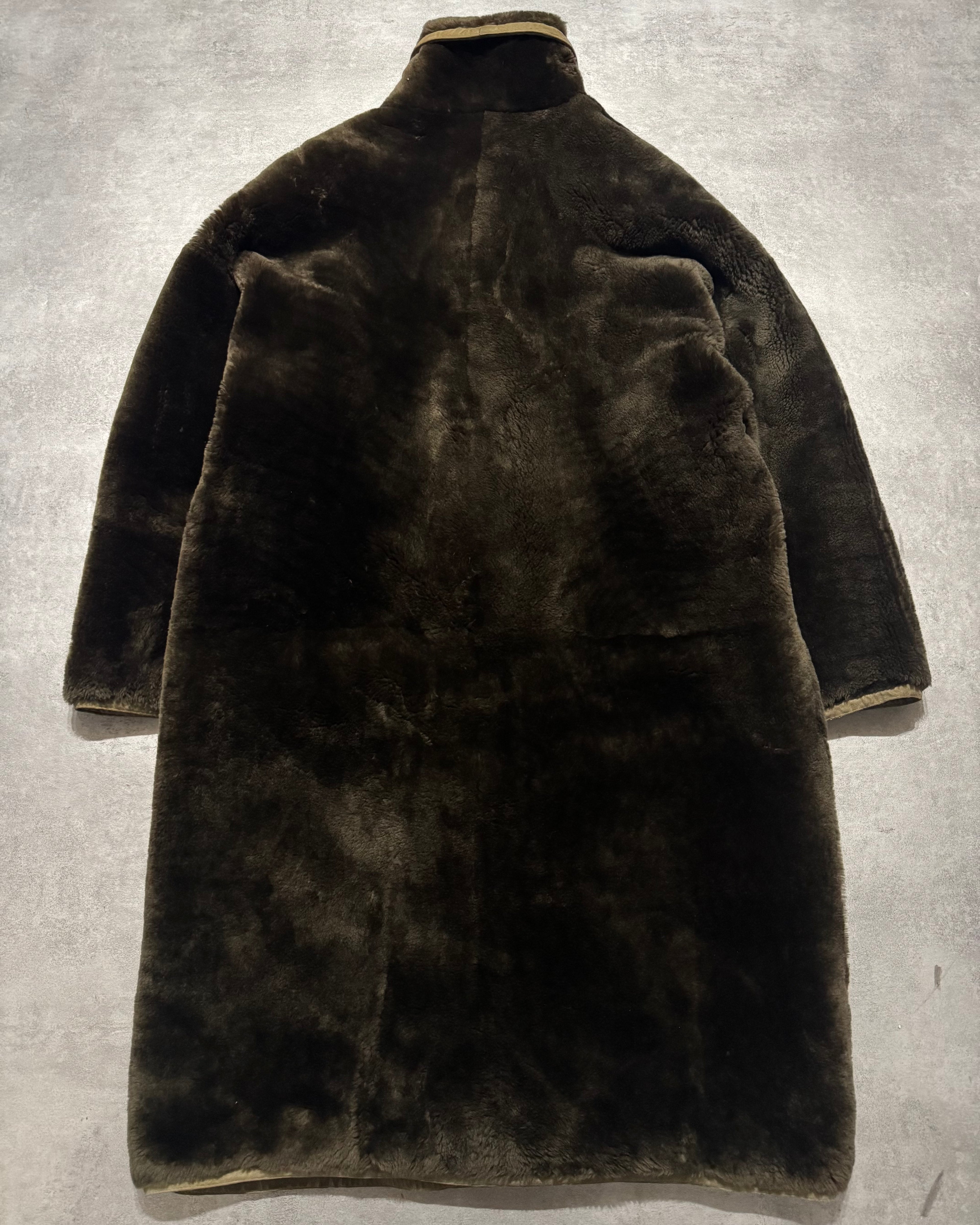 1980s Gianni Versace Brown Faux-Fur Long Coat